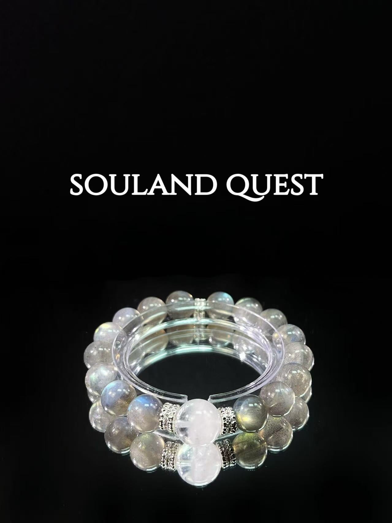 Moonstone & White Phantom Healing Bracelet – Intuition, Clarity & Chakra Balance - Souland Quest