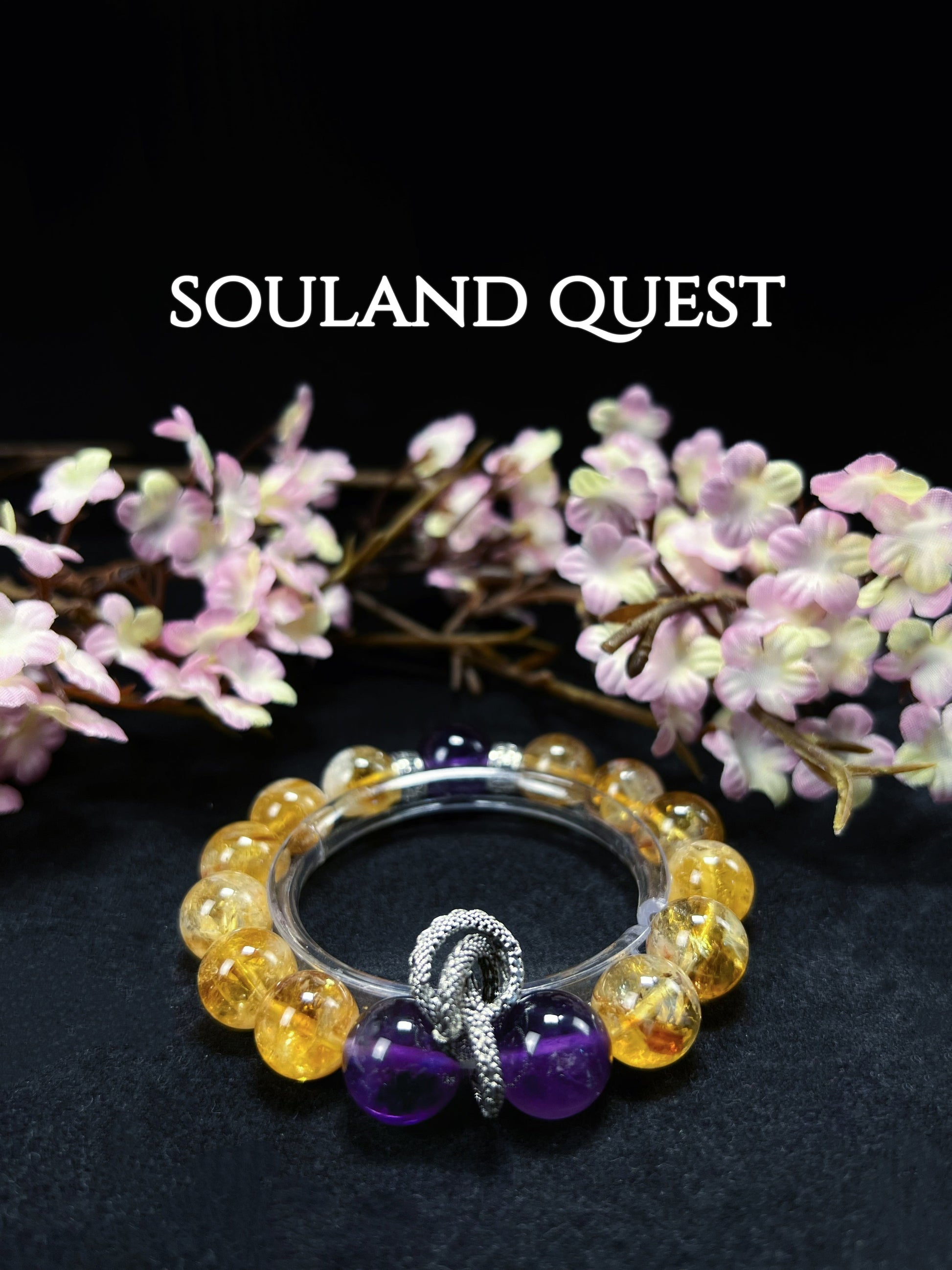Mystic Dragon Bracelet – Golden Healer Quartz & Amethyst for Transformation ✨🐉 - Souland Quest