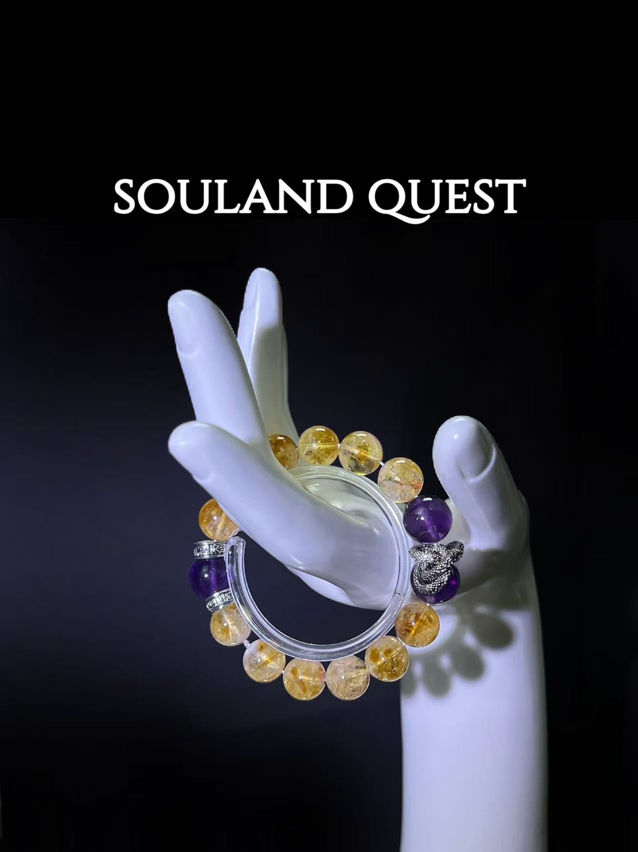 Mystic Dragon Bracelet – Golden Healer Quartz & Amethyst for Transformation ✨🐉 - Souland Quest