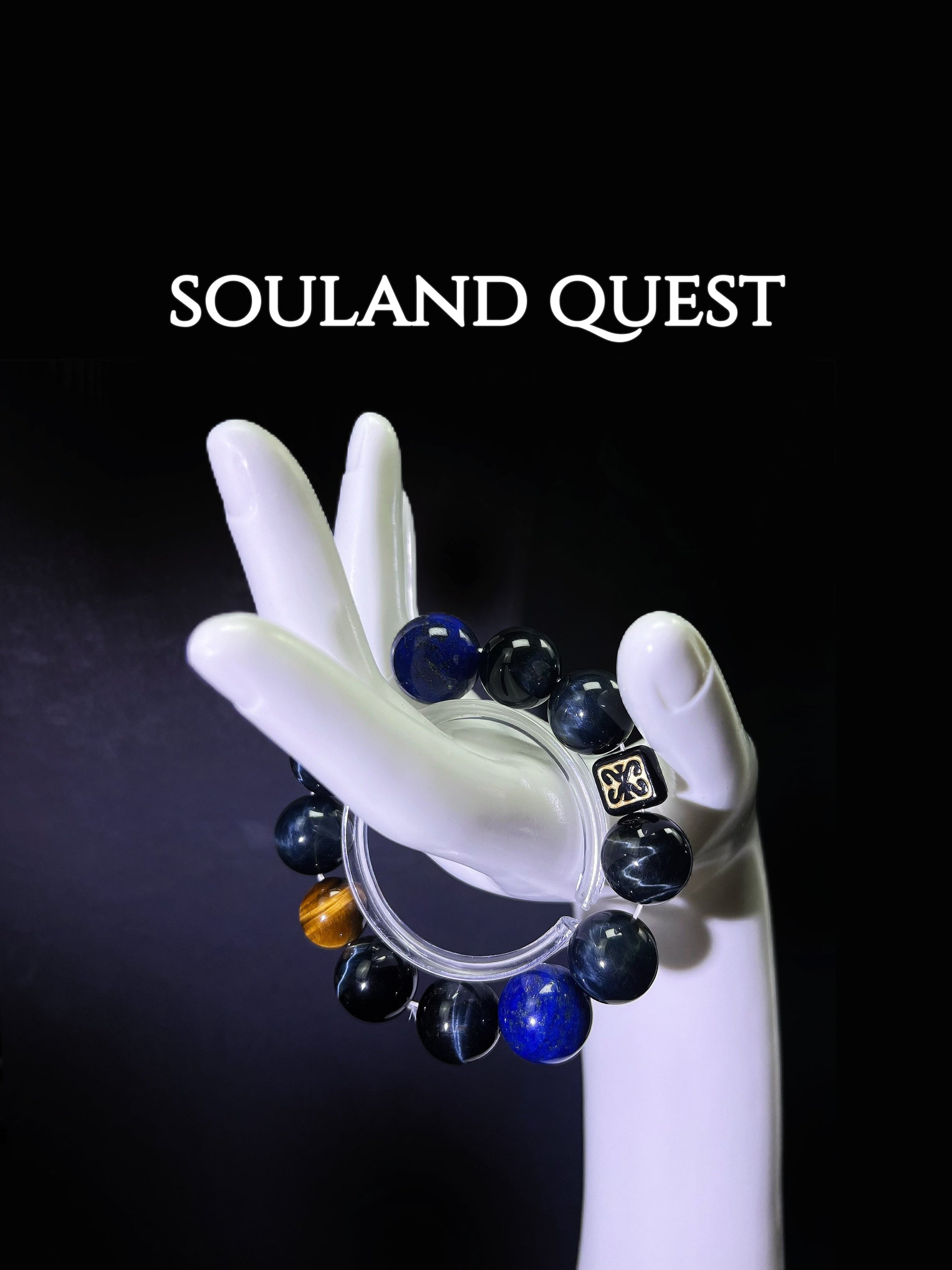 Mystic Horizon Bracelet – Lapis Lazuli, Blue Tiger’s Eye & Golden Tiger’s Eye for Clarity, Strength & Focus ✨🔮 - Souland Quest