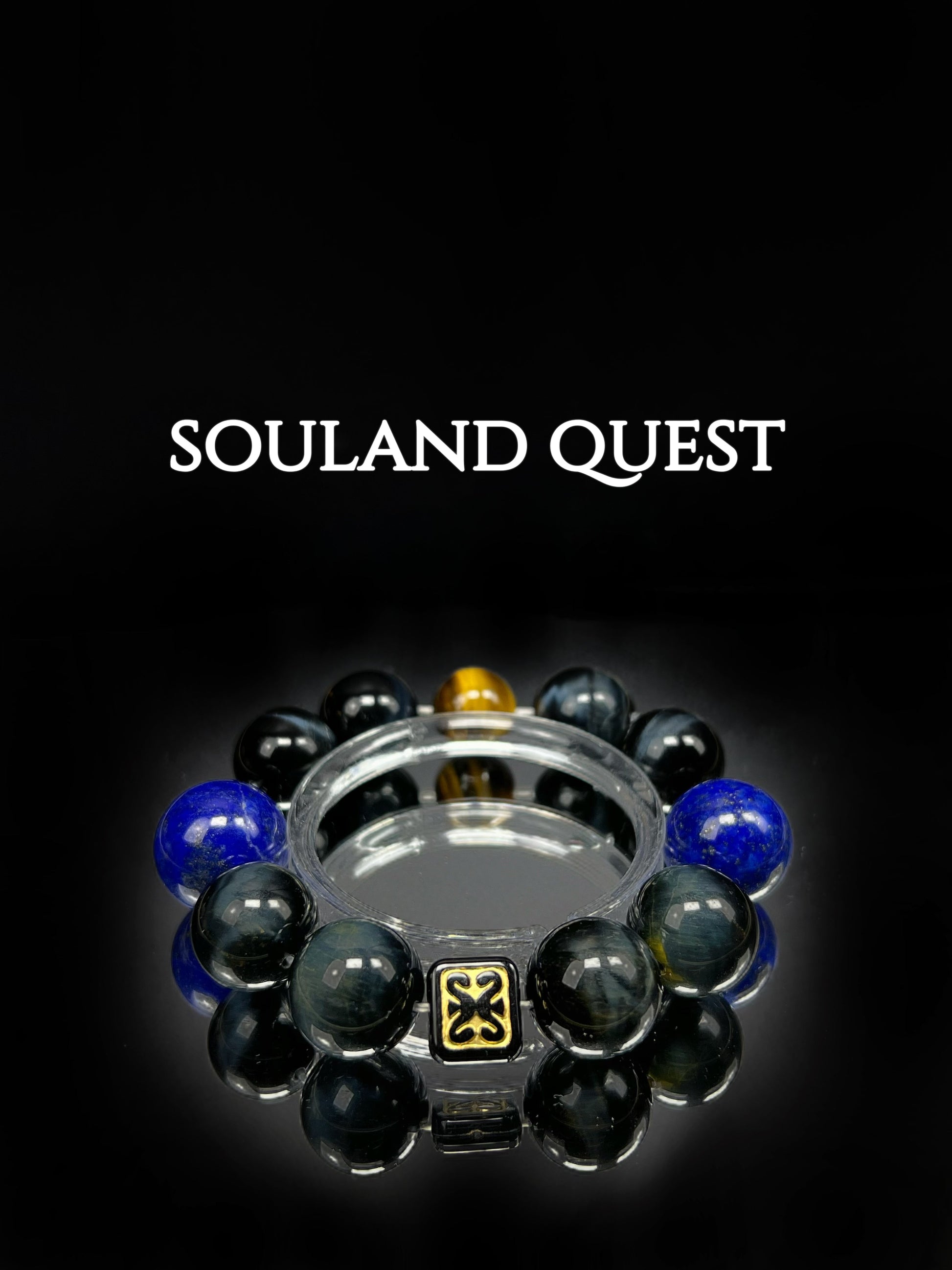 Mystic Horizon Bracelet – Lapis Lazuli, Blue Tiger’s Eye & Golden Tiger’s Eye for Clarity, Strength & Focus ✨🔮 - Souland Quest