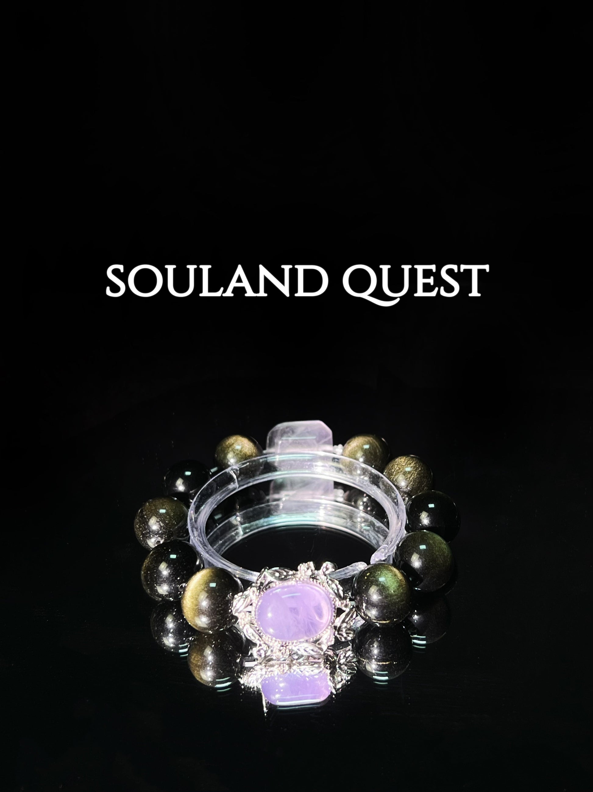 💜 Mystic Violet Bracelet – Silver Obsidian, Purple Tourmaline & Freeform Amethyst with Silver Accents for Clarity & Transformation ✨🔮 - Souland Quest