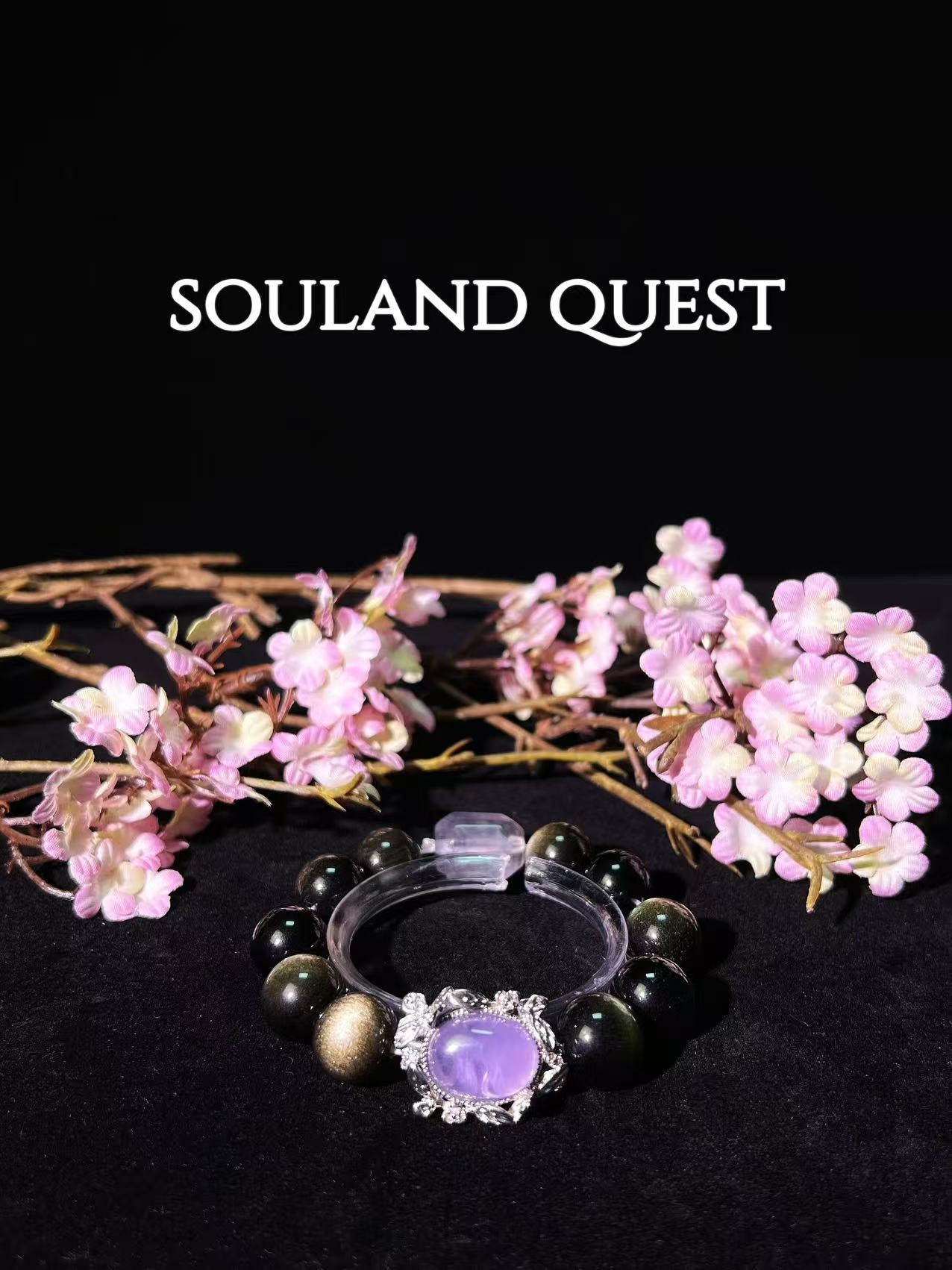 💜 Mystic Violet Bracelet – Silver Obsidian, Purple Tourmaline & Freeform Amethyst with Silver Accents for Clarity & Transformation ✨🔮 - Souland Quest