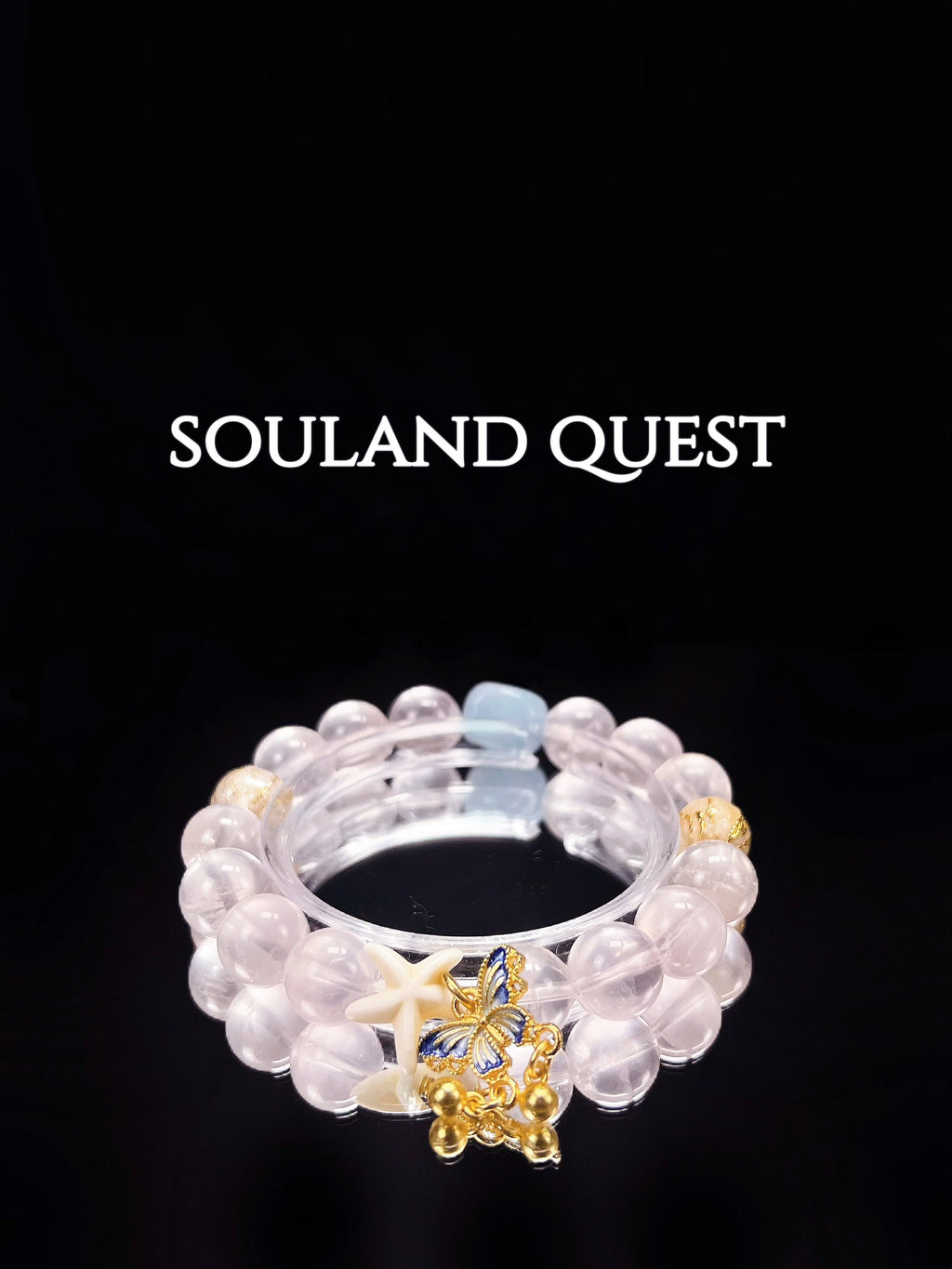 Oceanic Dream Bracelet – Rose Quartz, Aquamarine & Starfish Charm for Peace & Clarity - Souland Quest
