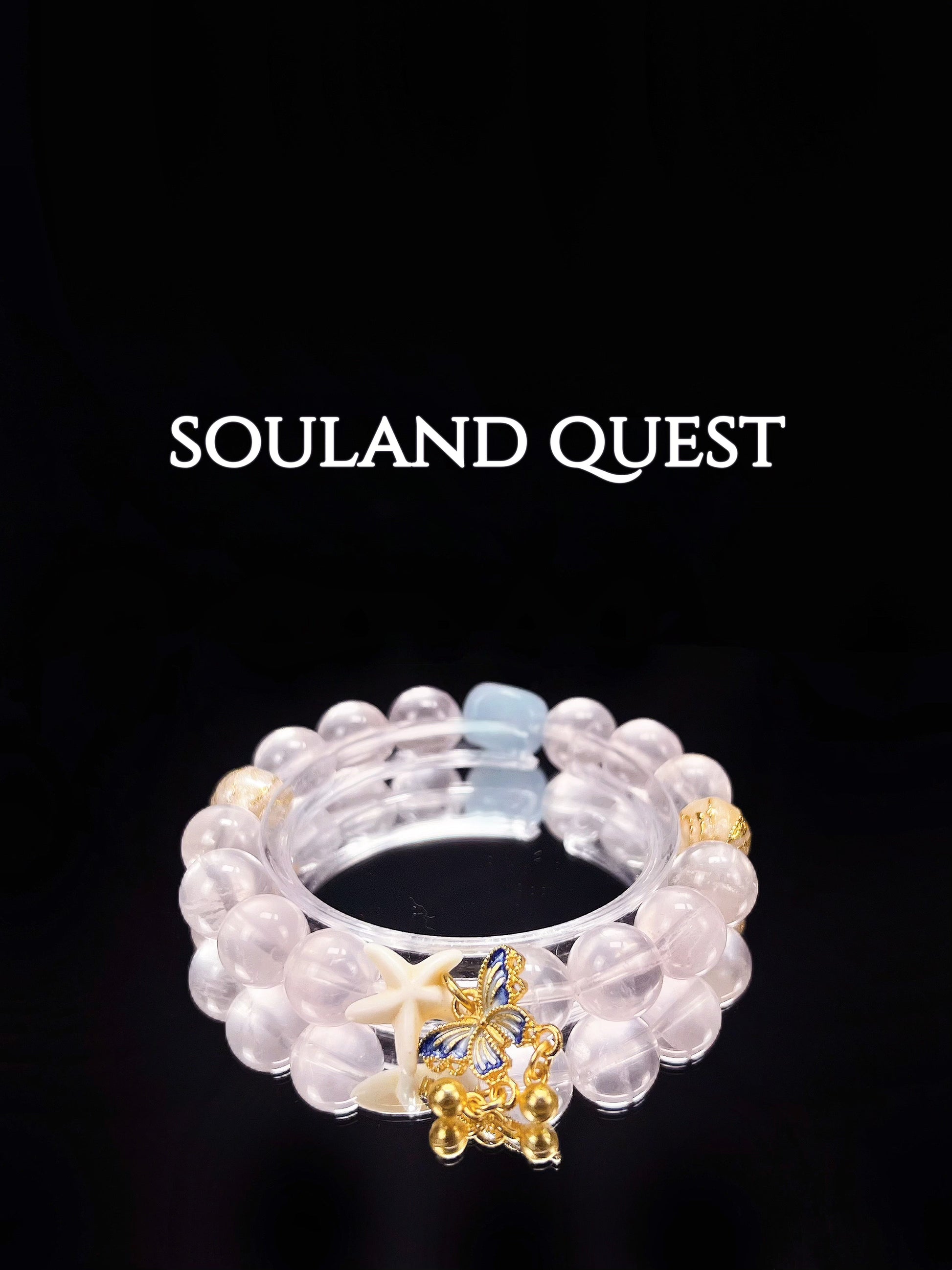 Oceanic Dream Bracelet – Rose Quartz, Aquamarine & Starfish Charm for Peace & Clarity - Souland Quest