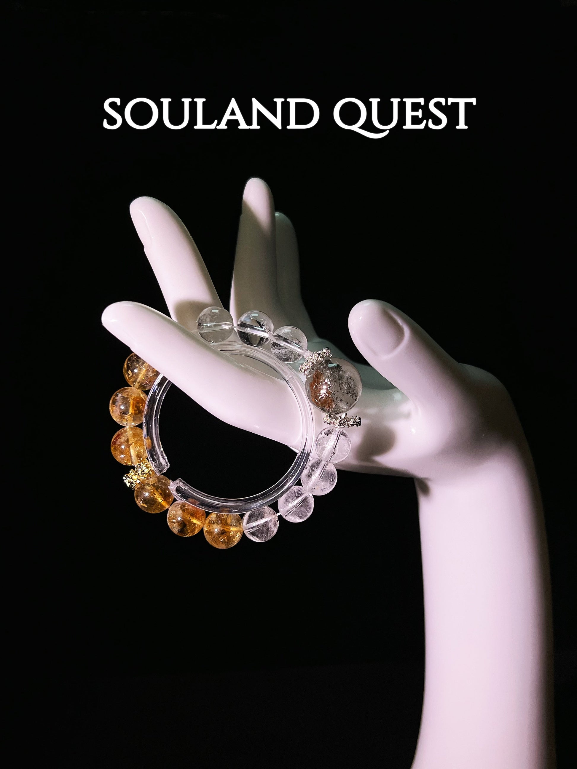 Prosperity Glow Bracelet – Citrine, Clear Quartz, Green Phantom Quartz & Gold & Silver Accents for Success & Healing 💛✨ - Souland Quest