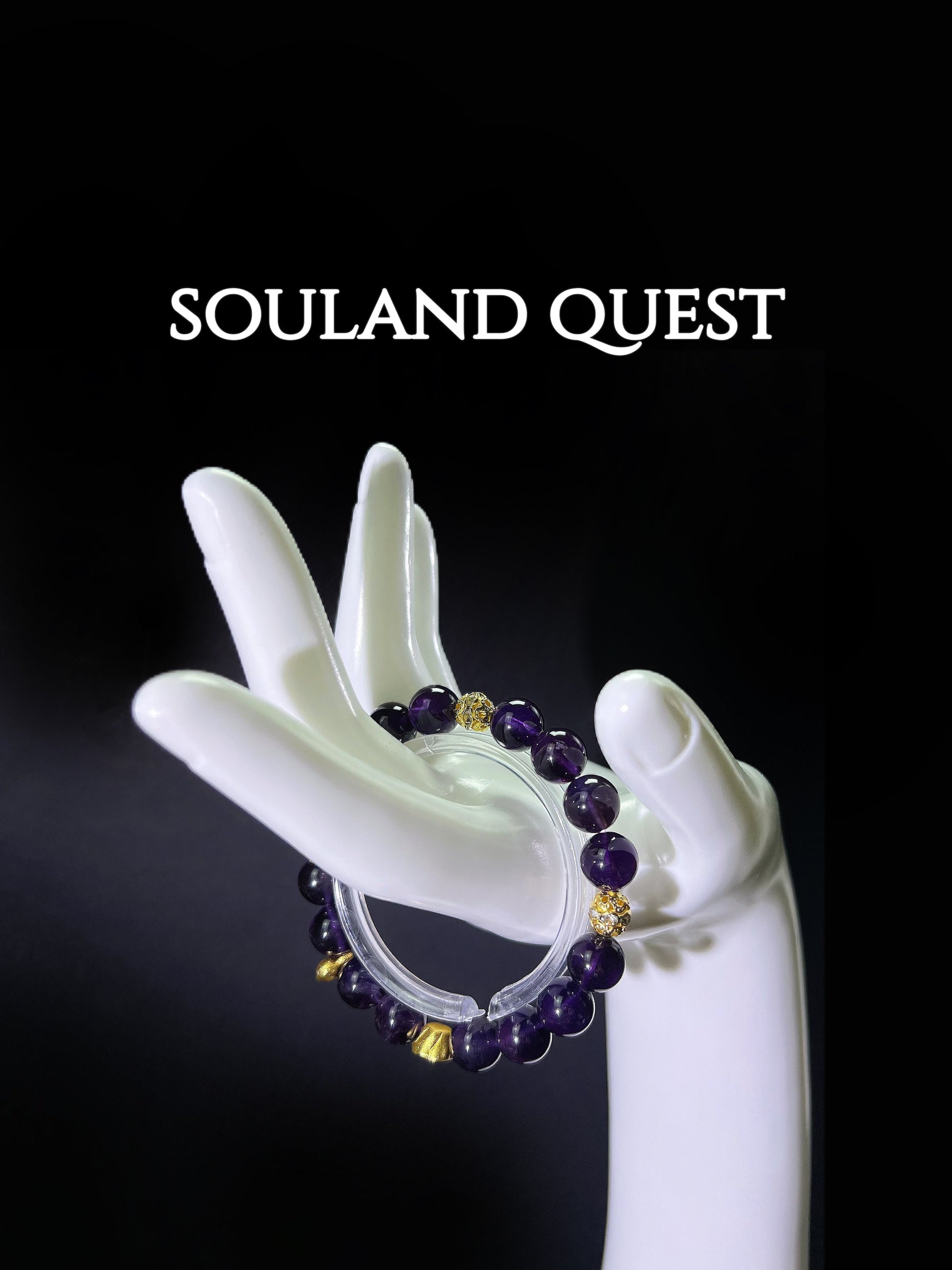 Radiant Bloom Bracelet – Amethyst & Golden Floral Charm 🌸✨ - Souland Quest