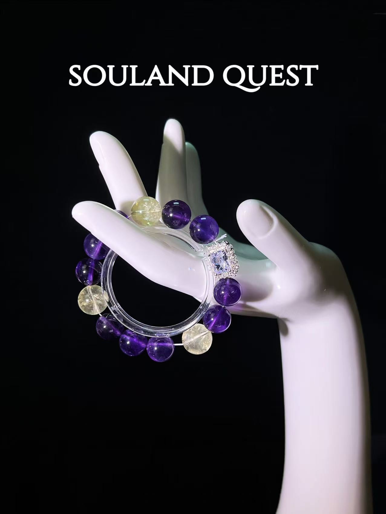 🌟 Radiant Vision Bracelet – Amethyst, Lemon Quartz & Sapphire Silver Accent 🌟 - Souland Quest