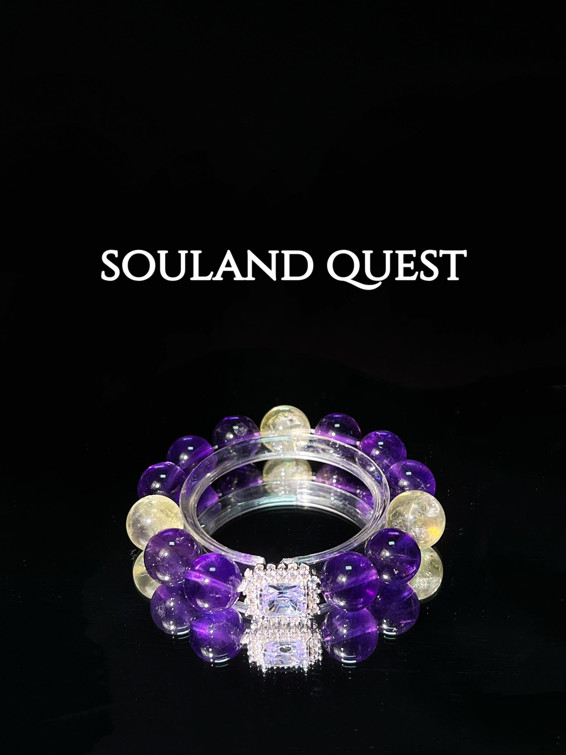 🌟 Radiant Vision Bracelet – Amethyst, Lemon Quartz & Sapphire Silver Accent 🌟 - Souland Quest