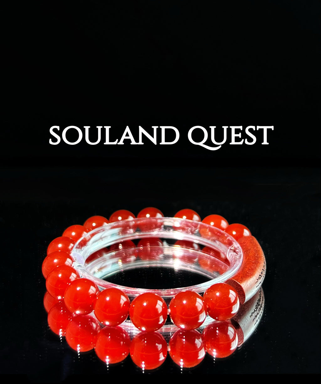 Red Agate Bracelet with Red Sandalwood Bend – Vitality, Grounding & Chakra Balance - Souland Quest