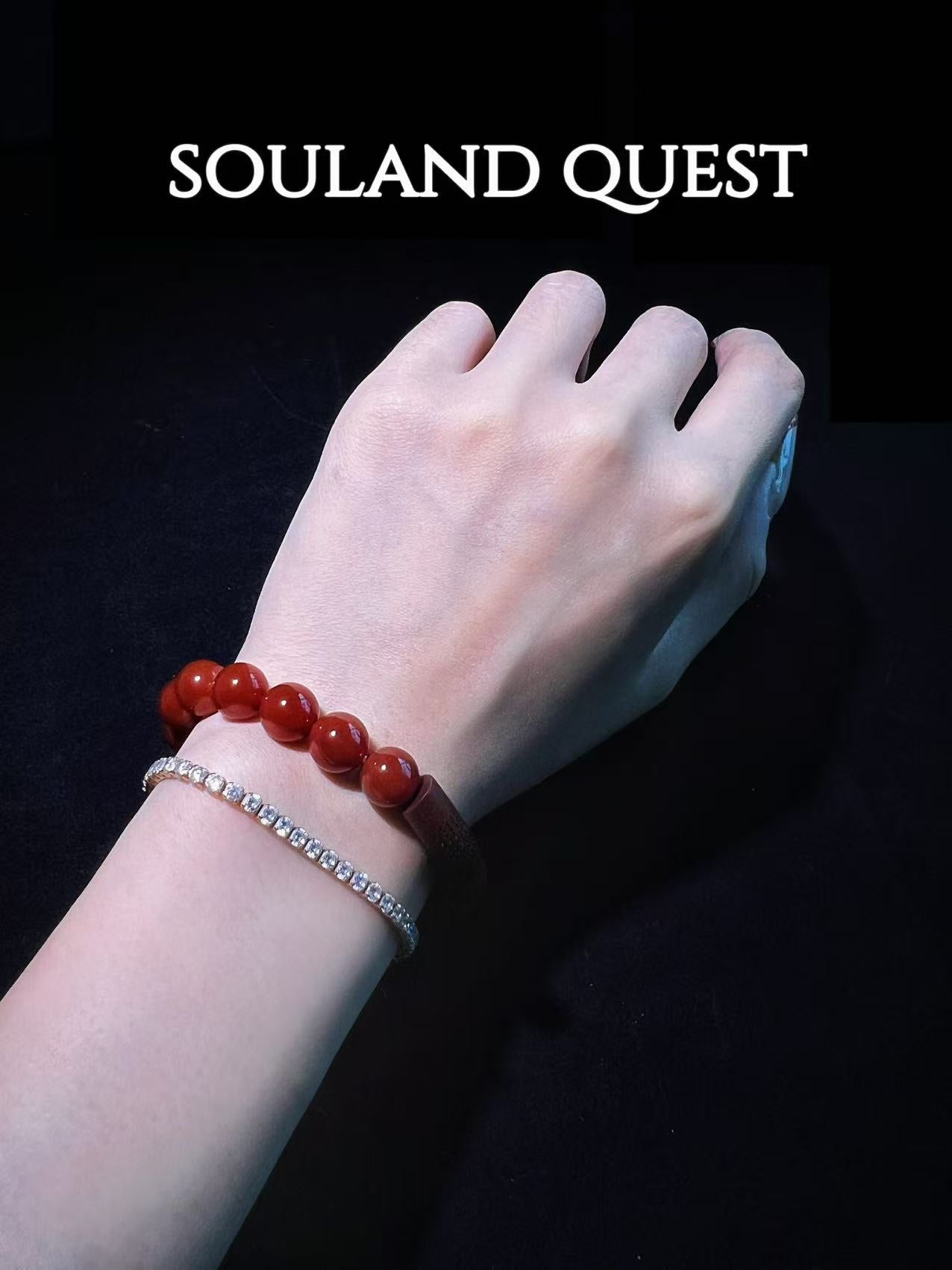 Red Agate Bracelet with Red Sandalwood Bend – Vitality, Grounding & Chakra Balance - Souland Quest
