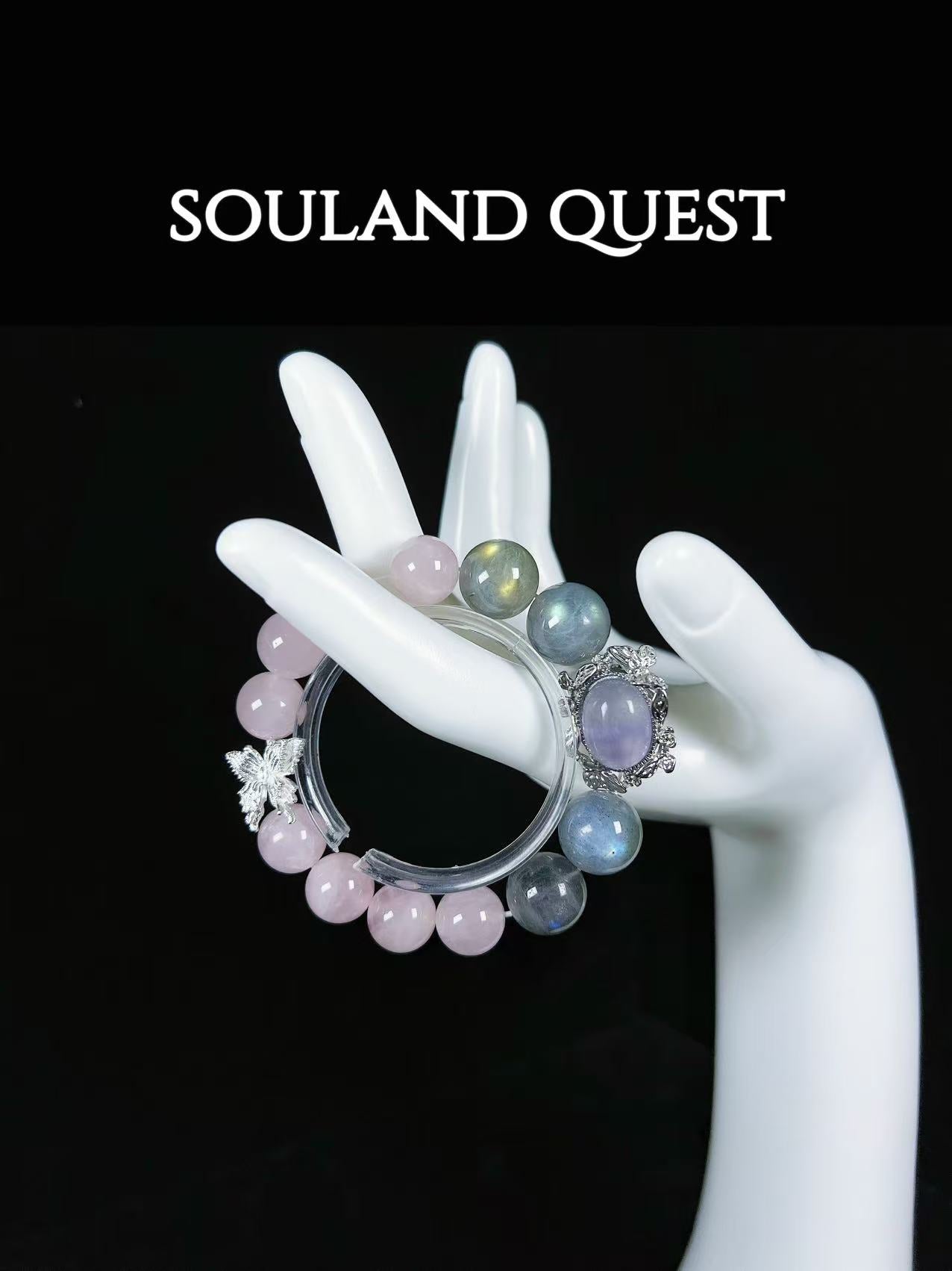 Rose Quartz & Moonstone with Tourmaline Bracelet - Souland Quest