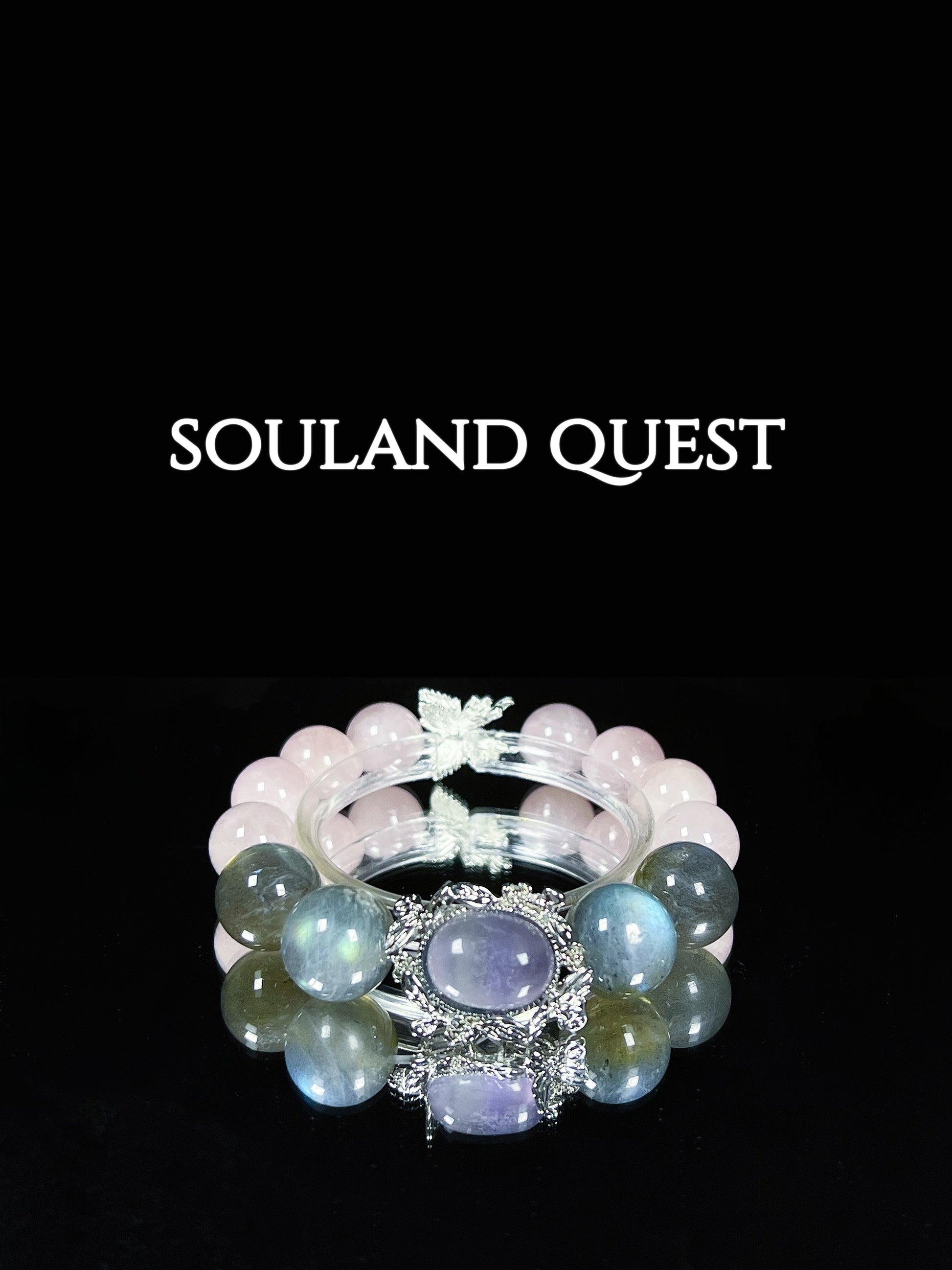 Rose Quartz & Moonstone with Tourmaline Bracelet - Souland Quest