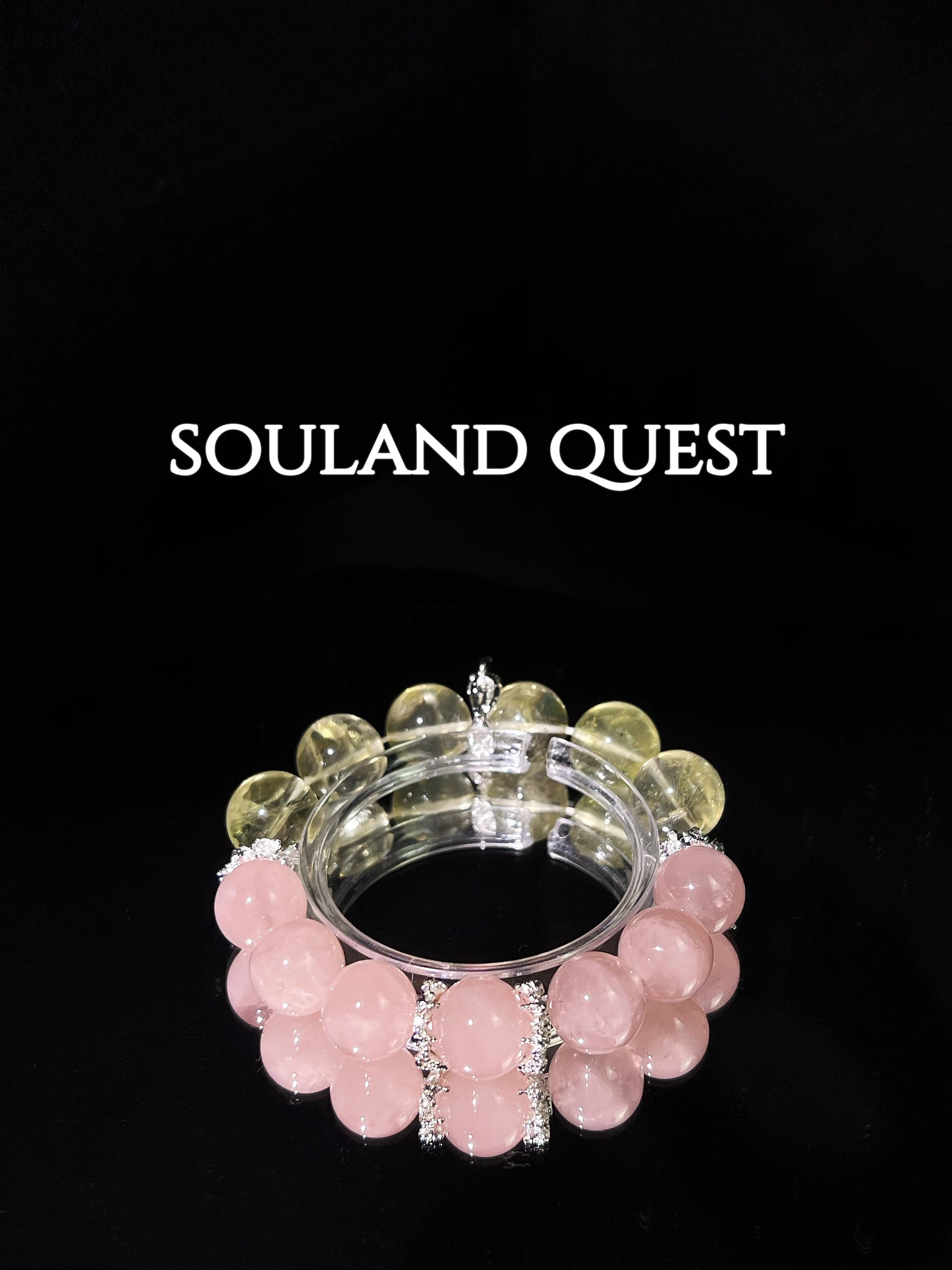 Serene Glow Bracelet – Lemon Quartz & Rose Quartz with Silver Charm - Souland Quest