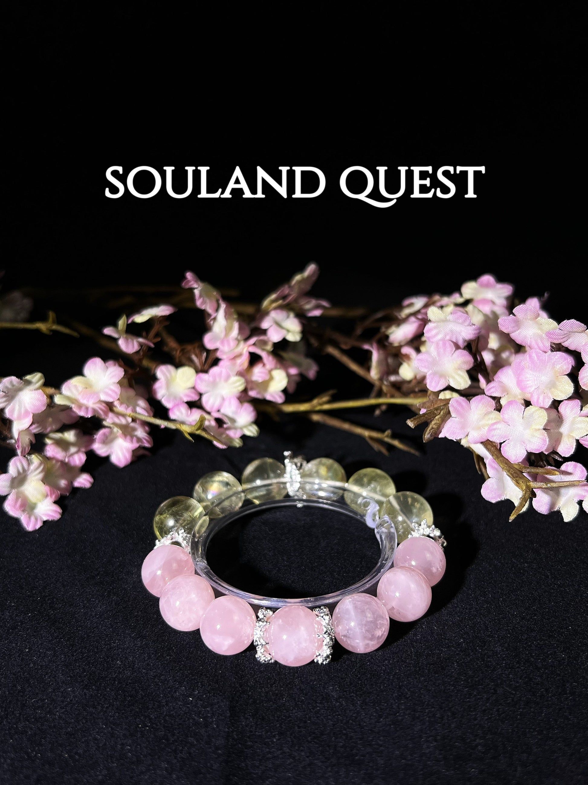 Serene Glow Bracelet – Lemon Quartz & Rose Quartz with Silver Charm - Souland Quest