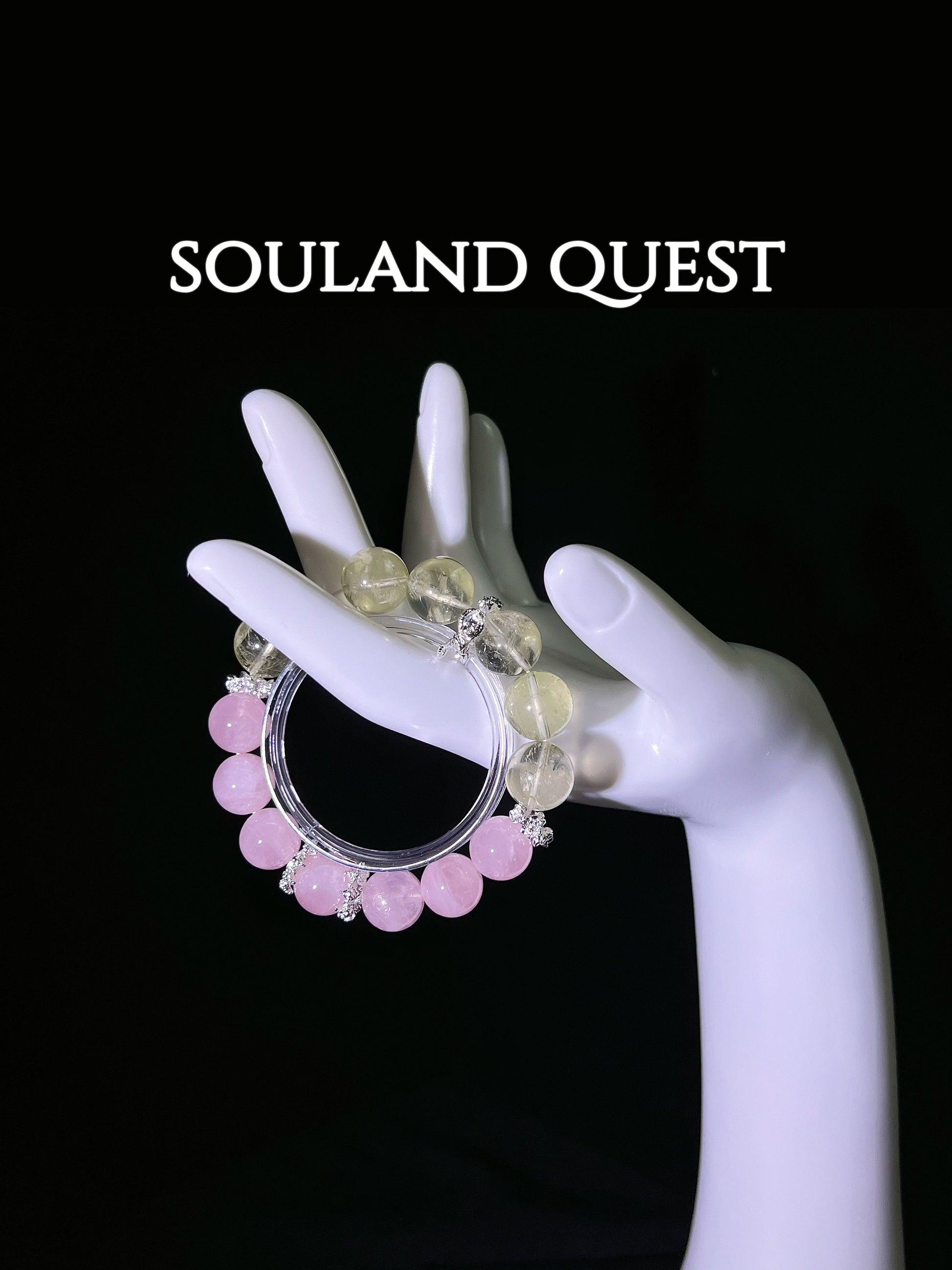 Serene Glow Bracelet – Lemon Quartz & Rose Quartz with Silver Charm - Souland Quest