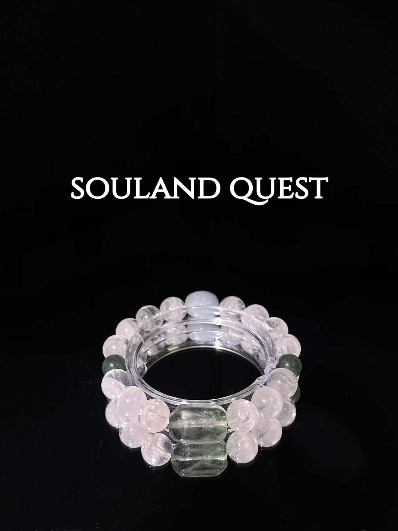 Serenity Bloom Bracelet – Pink Quartz, Purple Rutilated Quartz & Tourmaline with Silver Petal Accents - Souland Quest