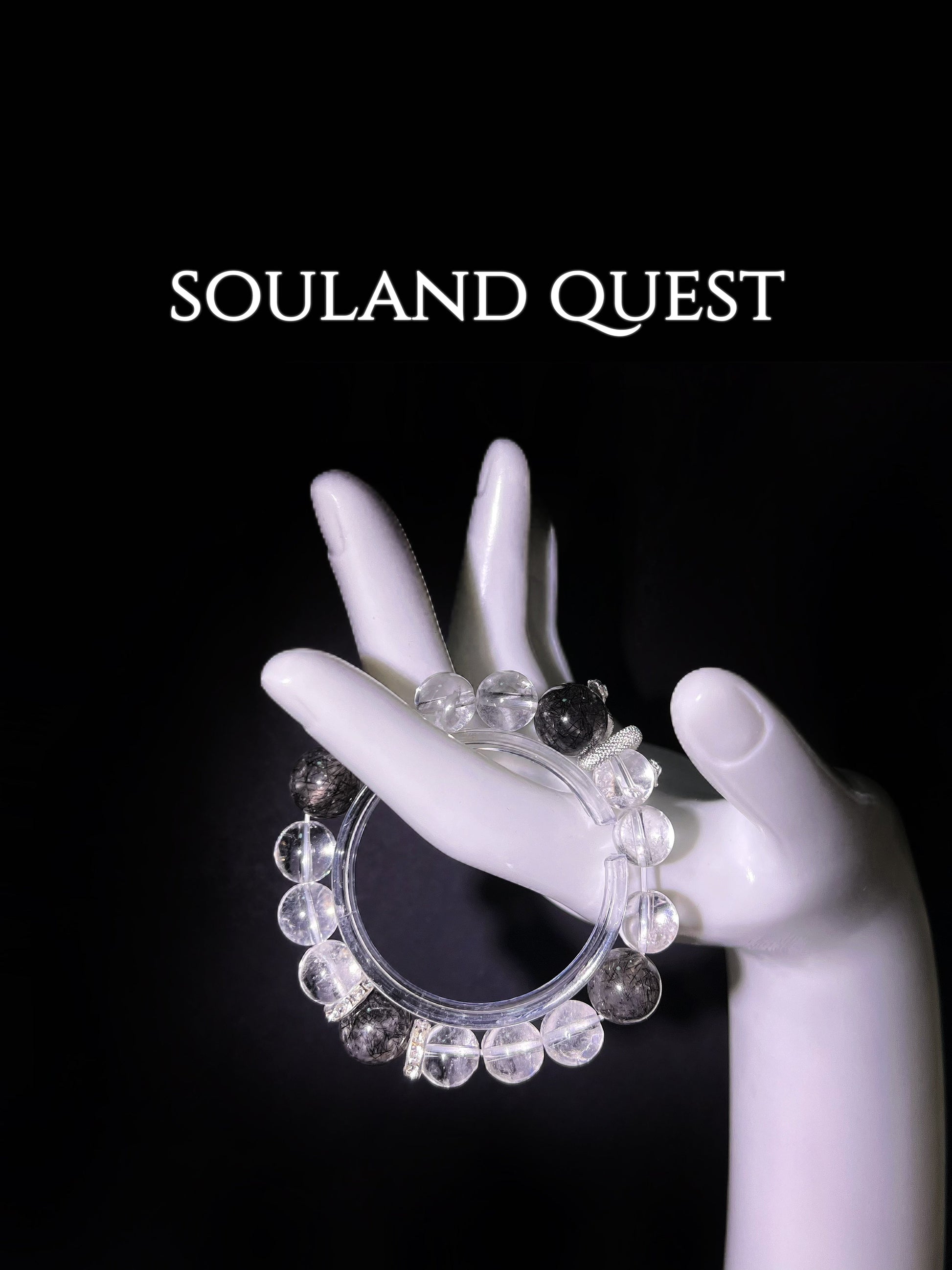 Serpent Sanctuary Bracelet – Clear Quartz & Black Rutilated Quartz - Souland Quest