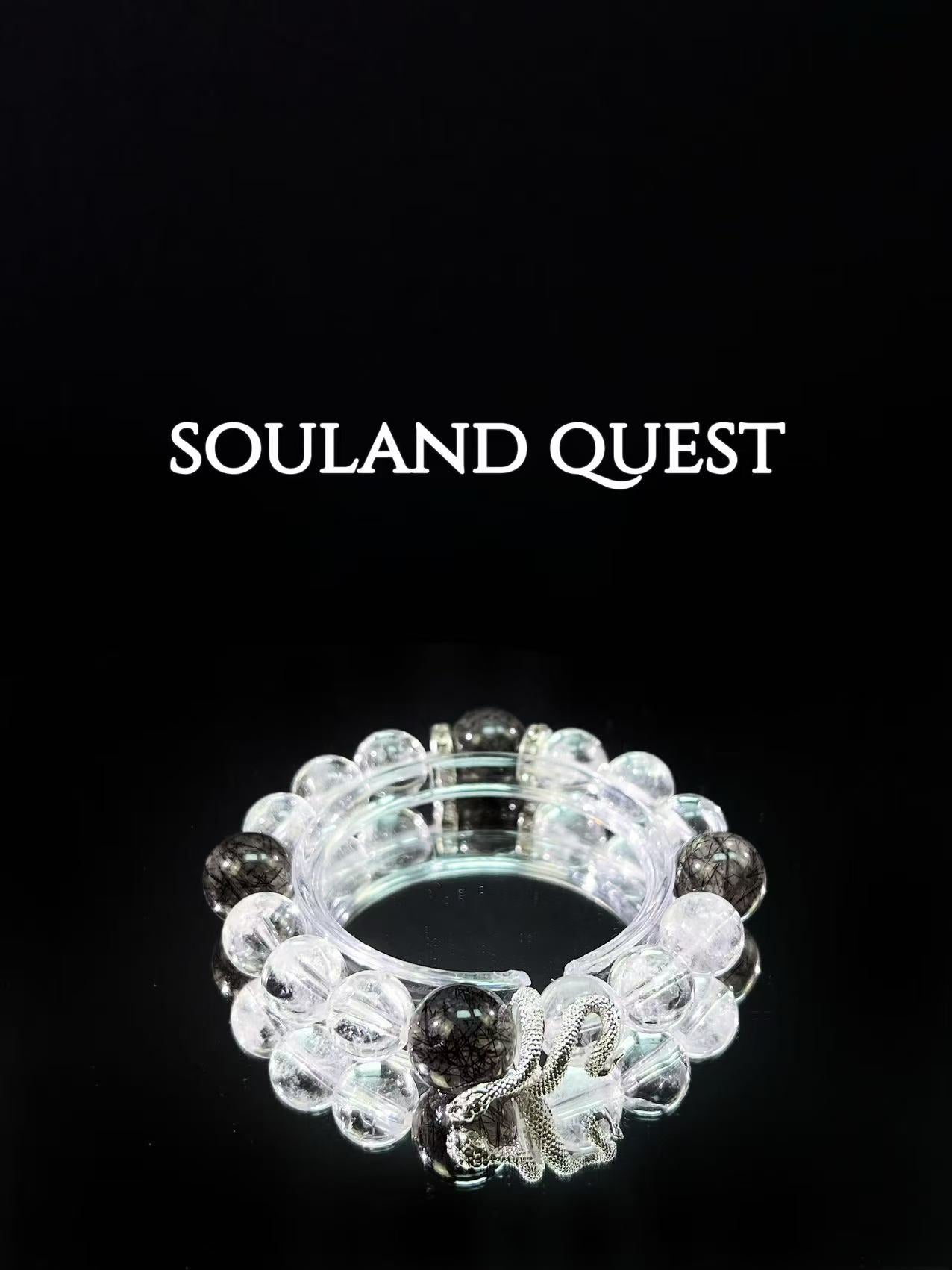 Serpent Sanctuary Bracelet – Clear Quartz & Black Rutilated Quartz - Souland Quest