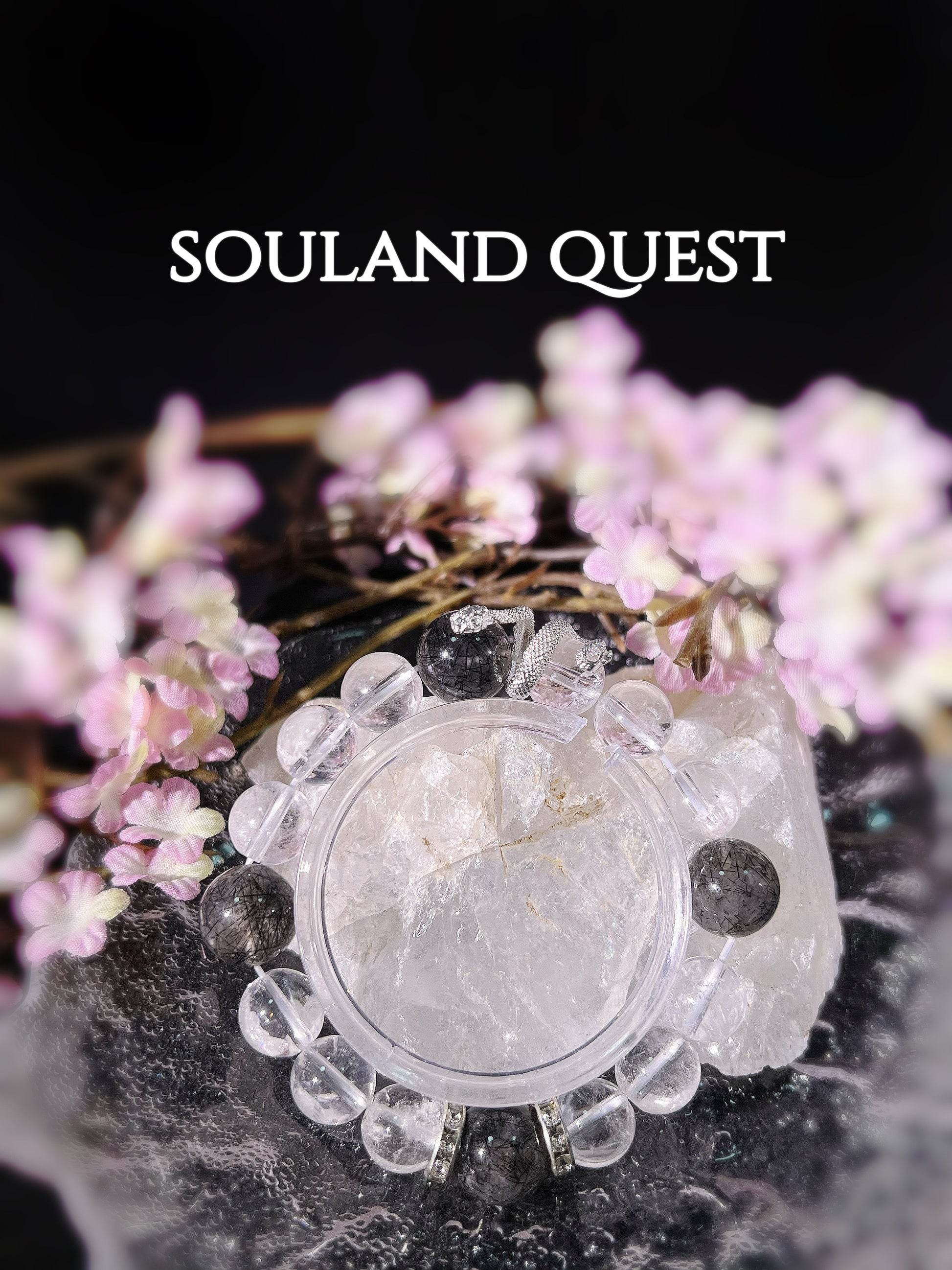 Serpent Sanctuary Bracelet – Clear Quartz & Black Rutilated Quartz - Souland Quest