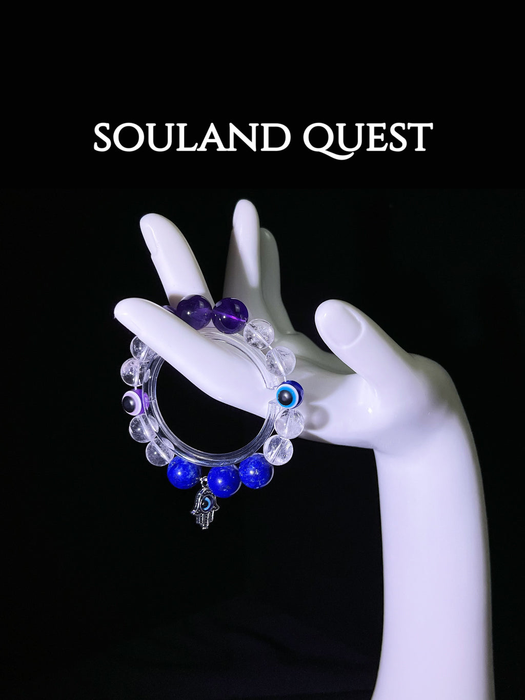 Spiritual Vigilance Bracelet – Clear Quartz, Amethyst, Lapis Lazuli & Evil Eye - Souland Quest