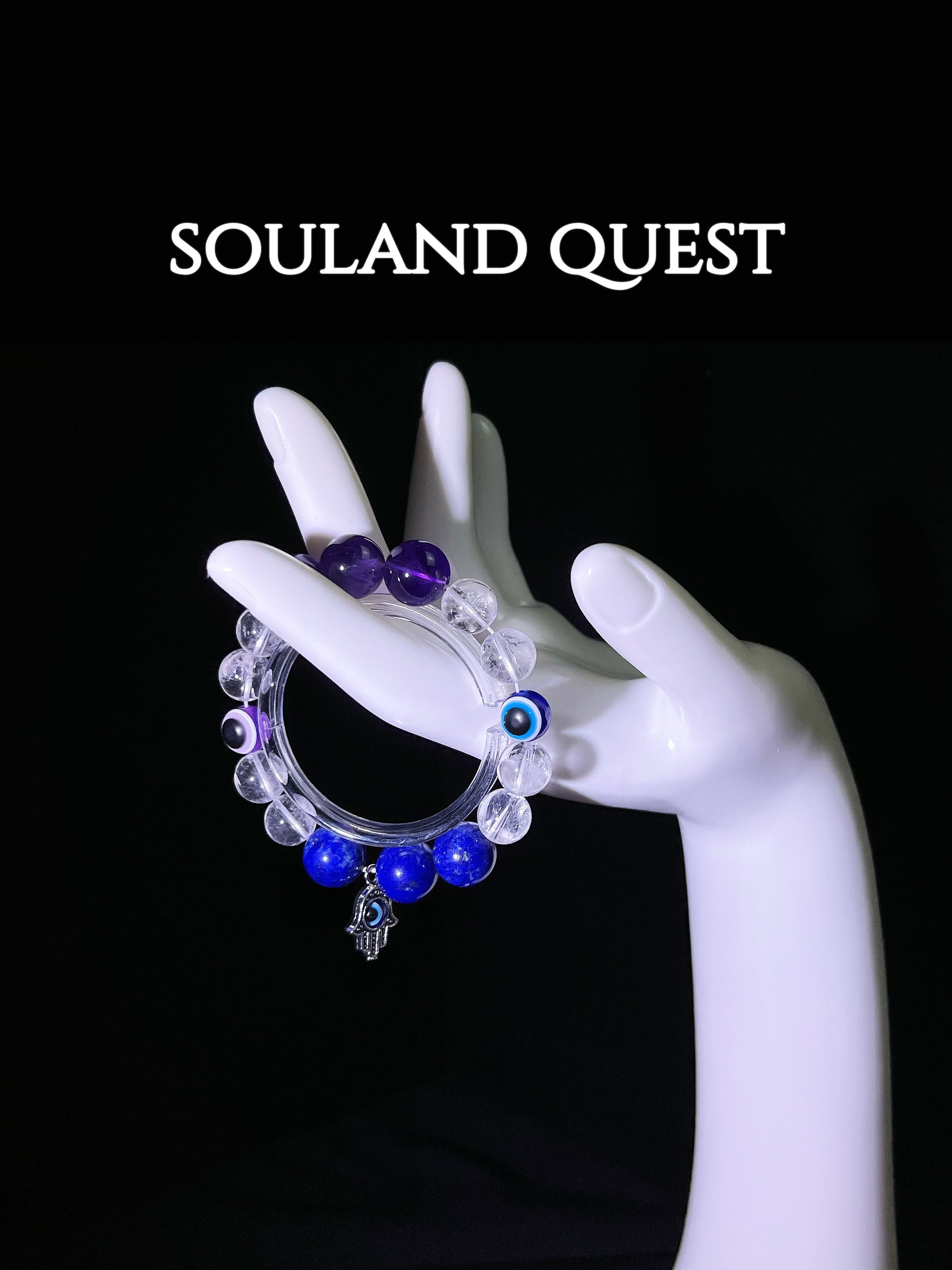 Spiritual Vigilance Bracelet – Clear Quartz, Amethyst, Lapis Lazuli & Evil Eye - Souland Quest