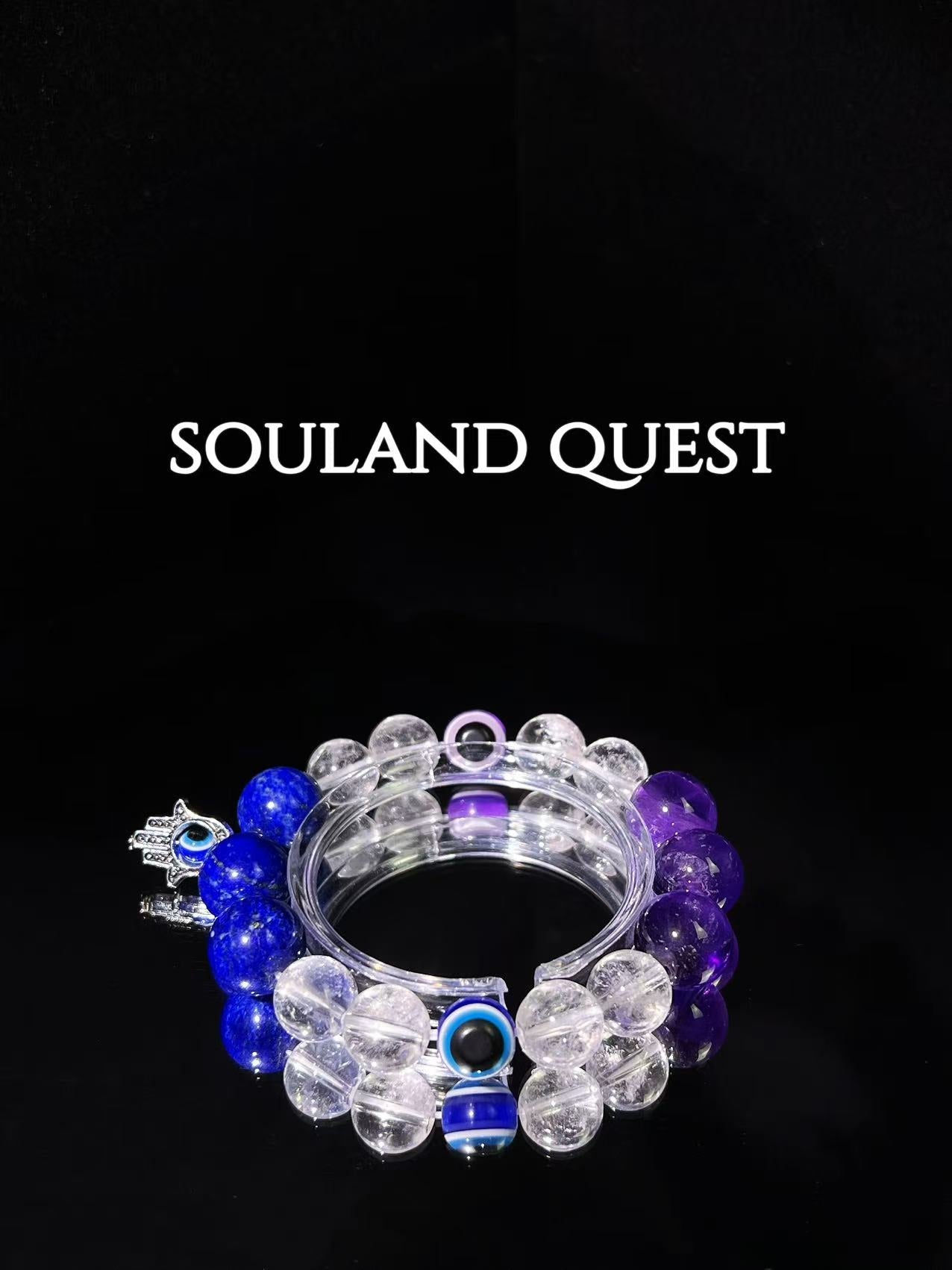 Spiritual Vigilance Bracelet – Clear Quartz, Amethyst, Lapis Lazuli & Evil Eye - Souland Quest