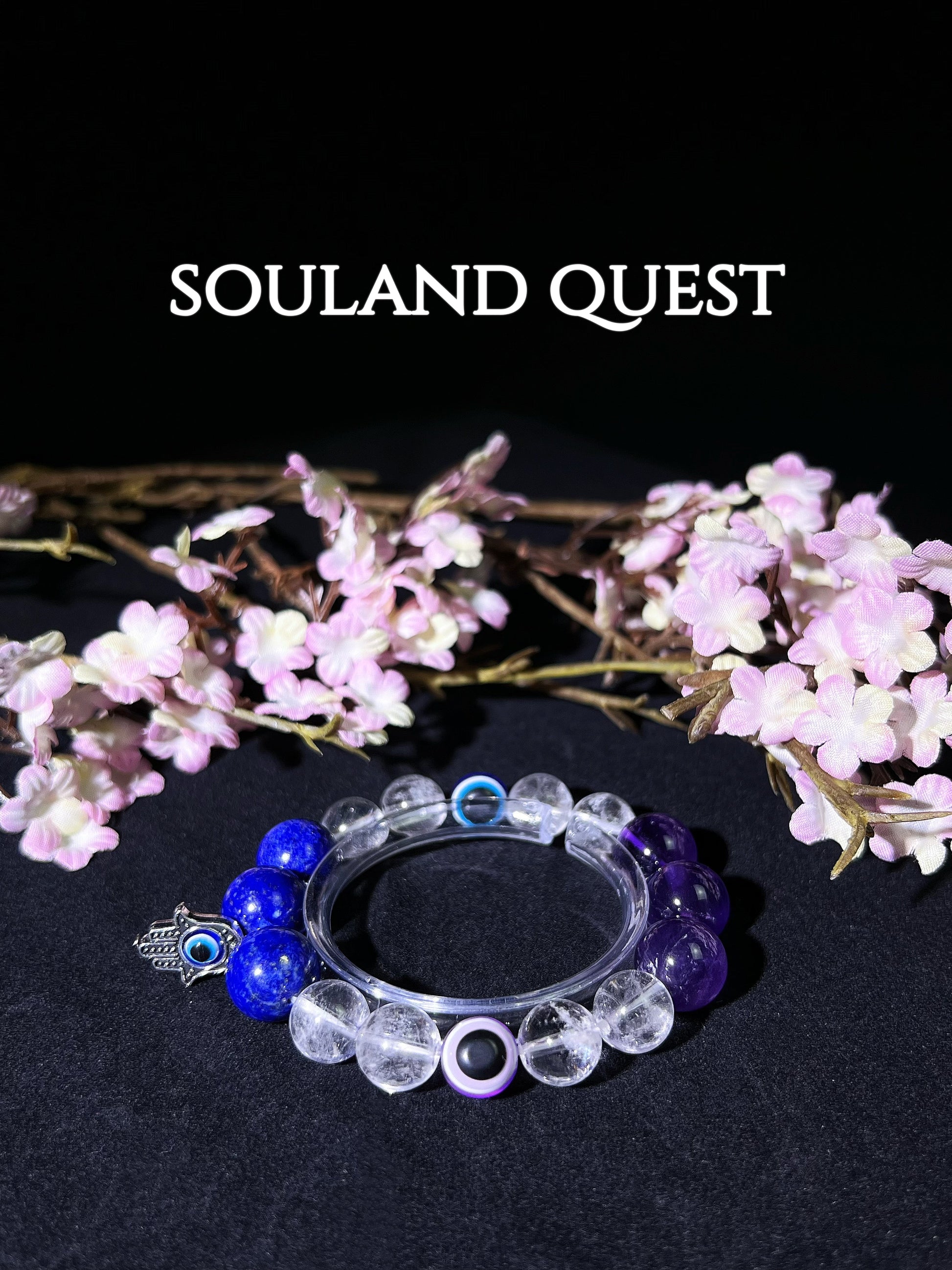 Spiritual Vigilance Bracelet – Clear Quartz, Amethyst, Lapis Lazuli & Evil Eye - Souland Quest