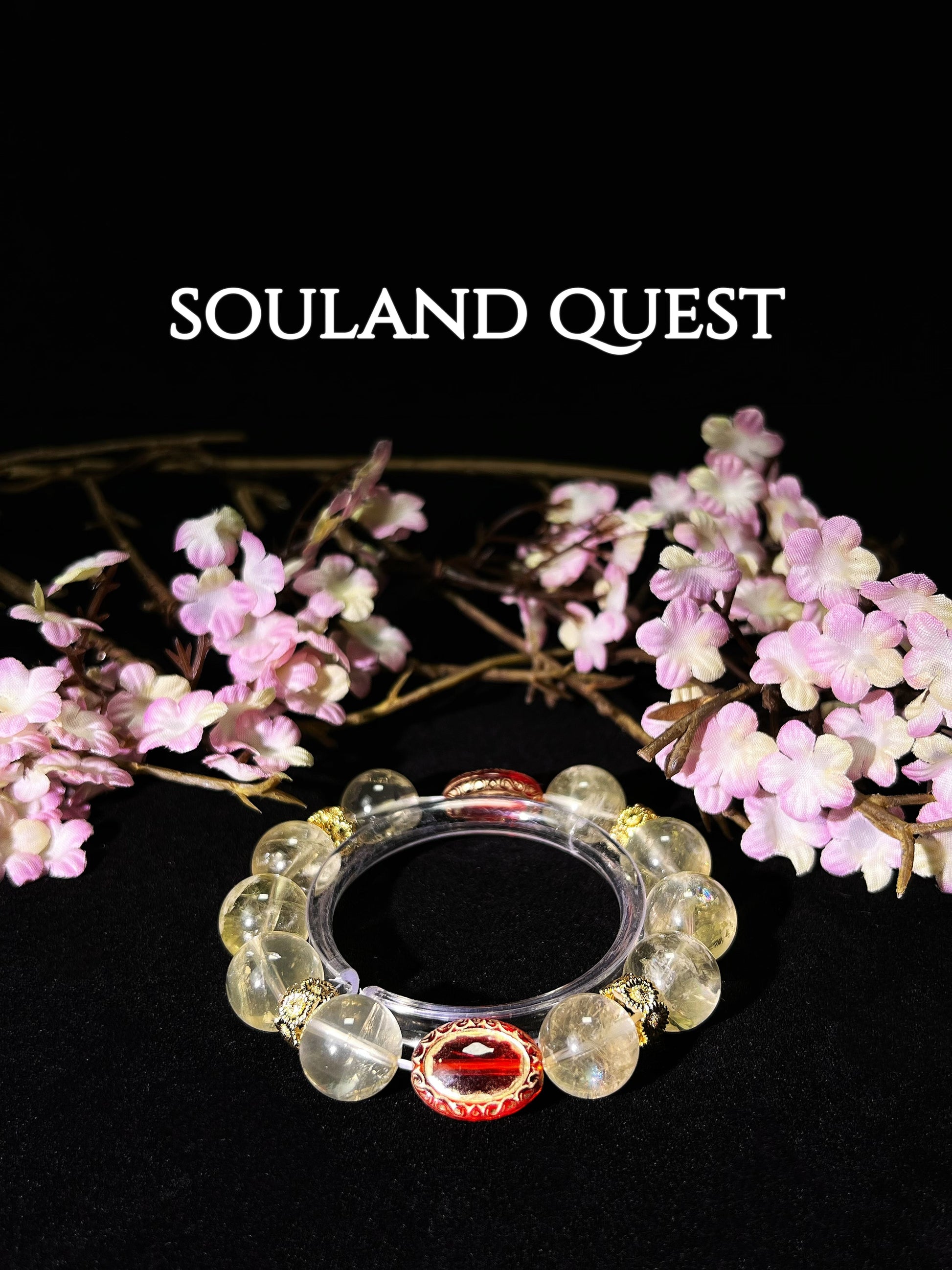 Sunfire Balance Bracelet – Lemon Quartz, Red Gemstone & Gold Details for Energy & Strength 🔥✨ - Souland Quest