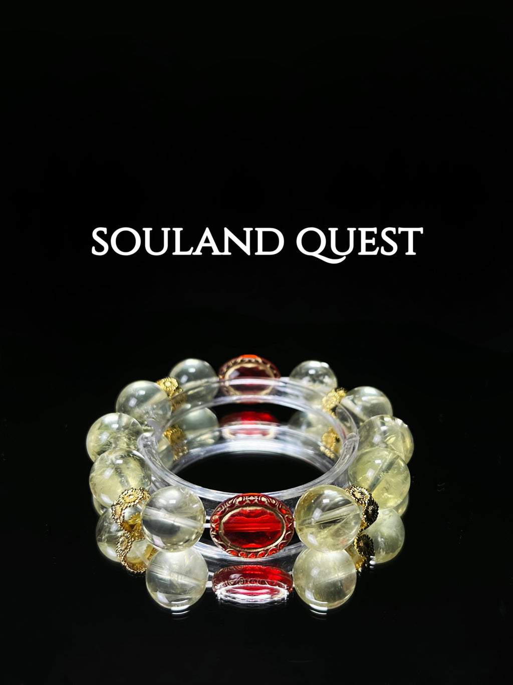 Sunfire Balance Bracelet – Lemon Quartz, Red Gemstone & Gold Details for Energy & Strength 🔥✨ - Souland Quest