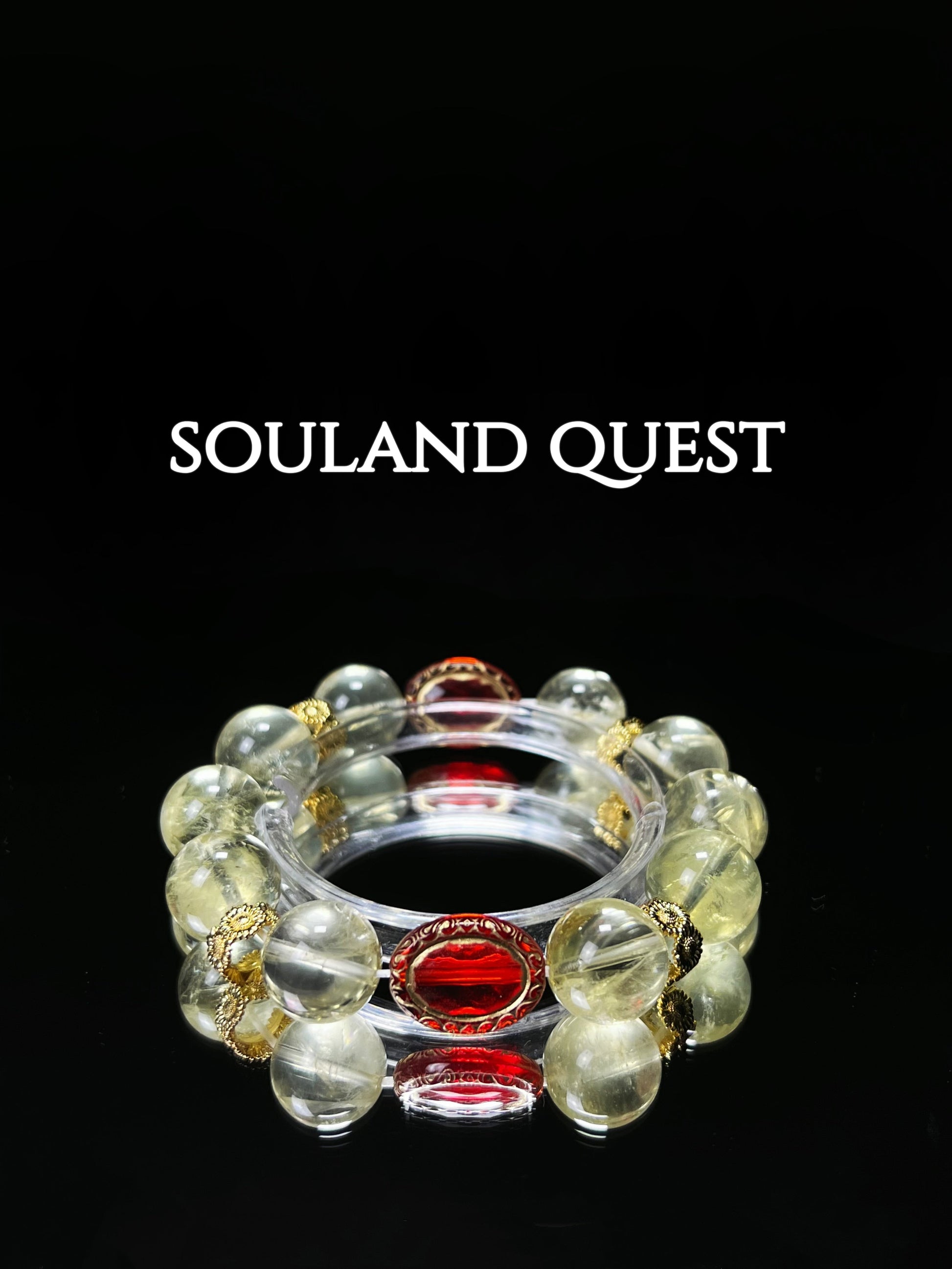 Sunfire Balance Bracelet – Lemon Quartz, Red Gemstone & Gold Details for Energy & Strength 🔥✨ - Souland Quest