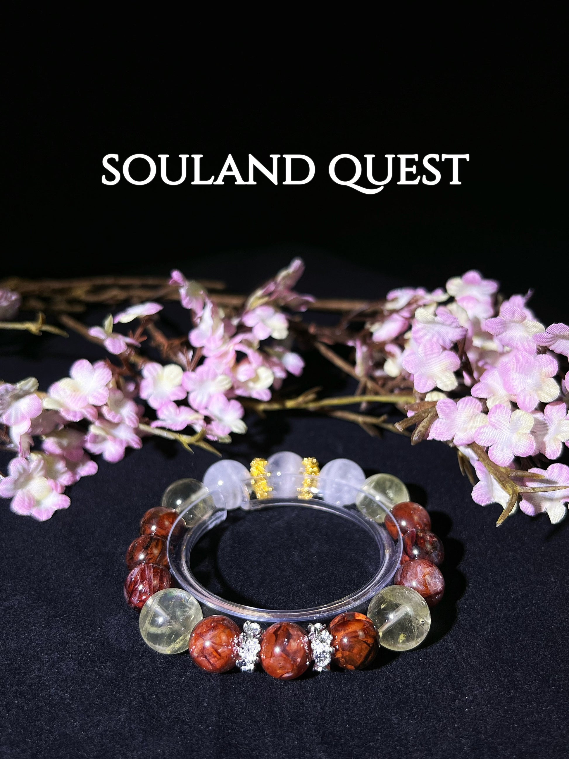 Sunlit Clarity Bracelet – White Phantom Quartz, Red Hematoid & Lemon Quartz - Souland Quest