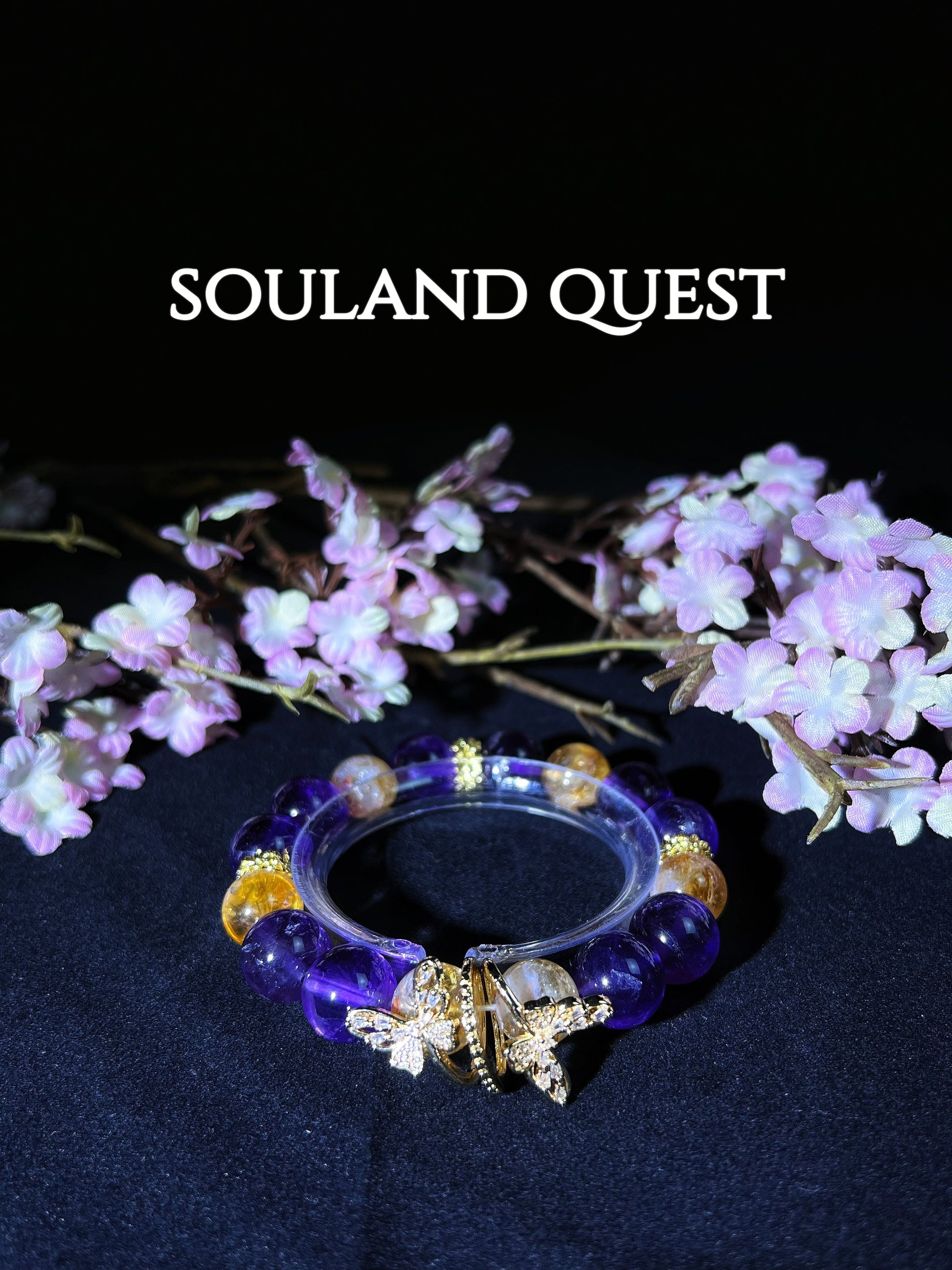 Sunshine Wings Bracelet – Citrine, Amethyst & Gold Butterfly for Prosperity & Spiritual Growth - Souland Quest