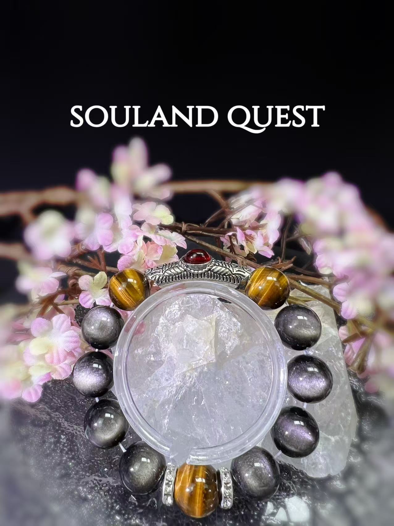 Tiger’s Eye & Silver Obsidian Healing Bracelet – Confidence, Protection & Grounding - Souland Quest