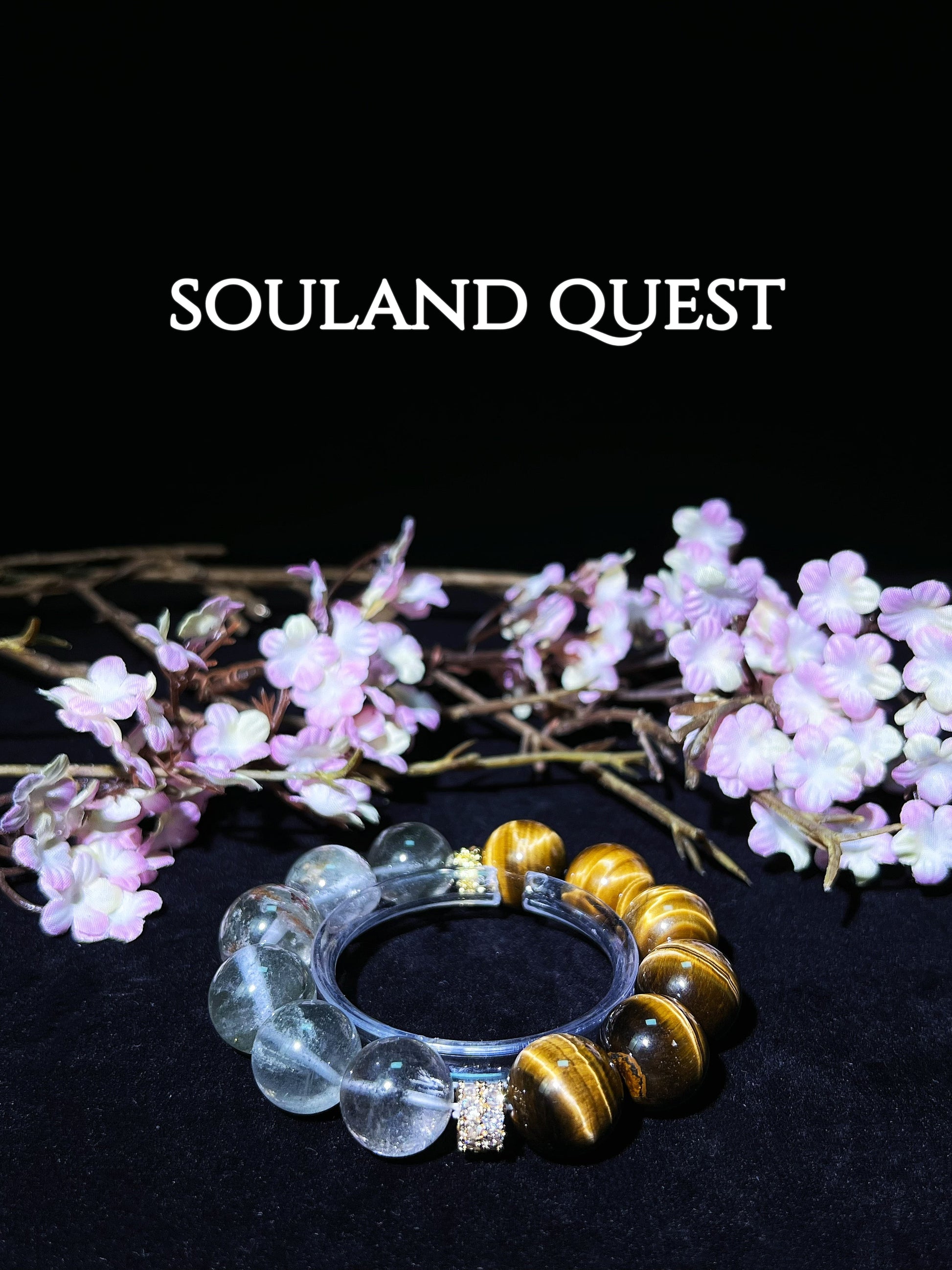 Verdant Power Bracelet – Green Phantom Quartz, Tiger’s Eye & Gold Accents for Growth & Strength 🌿🐯✨ - Souland Quest