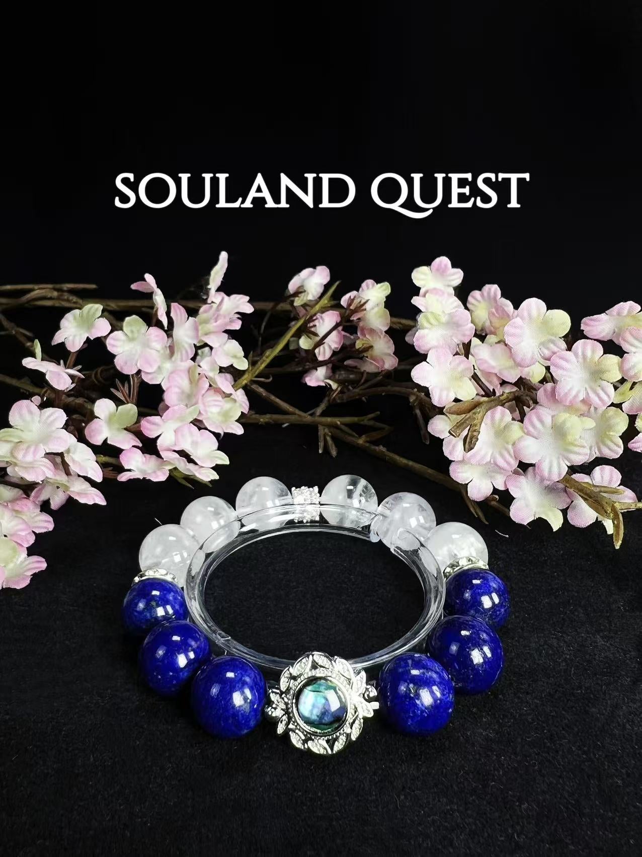 White Phantom & Lapis Lazuli Abalone Harmony Bracelet – Clarity, Wisdom & Ocean Energy - Souland Quest