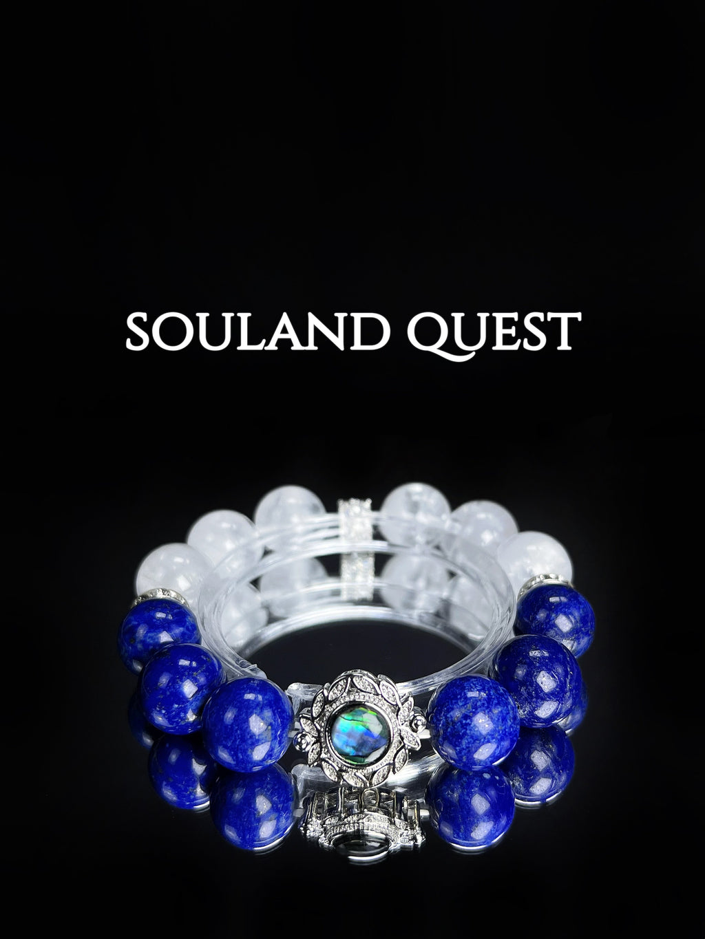 White Phantom & Lapis Lazuli Abalone Harmony Bracelet – Clarity, Wisdom & Ocean Energy - Souland Quest