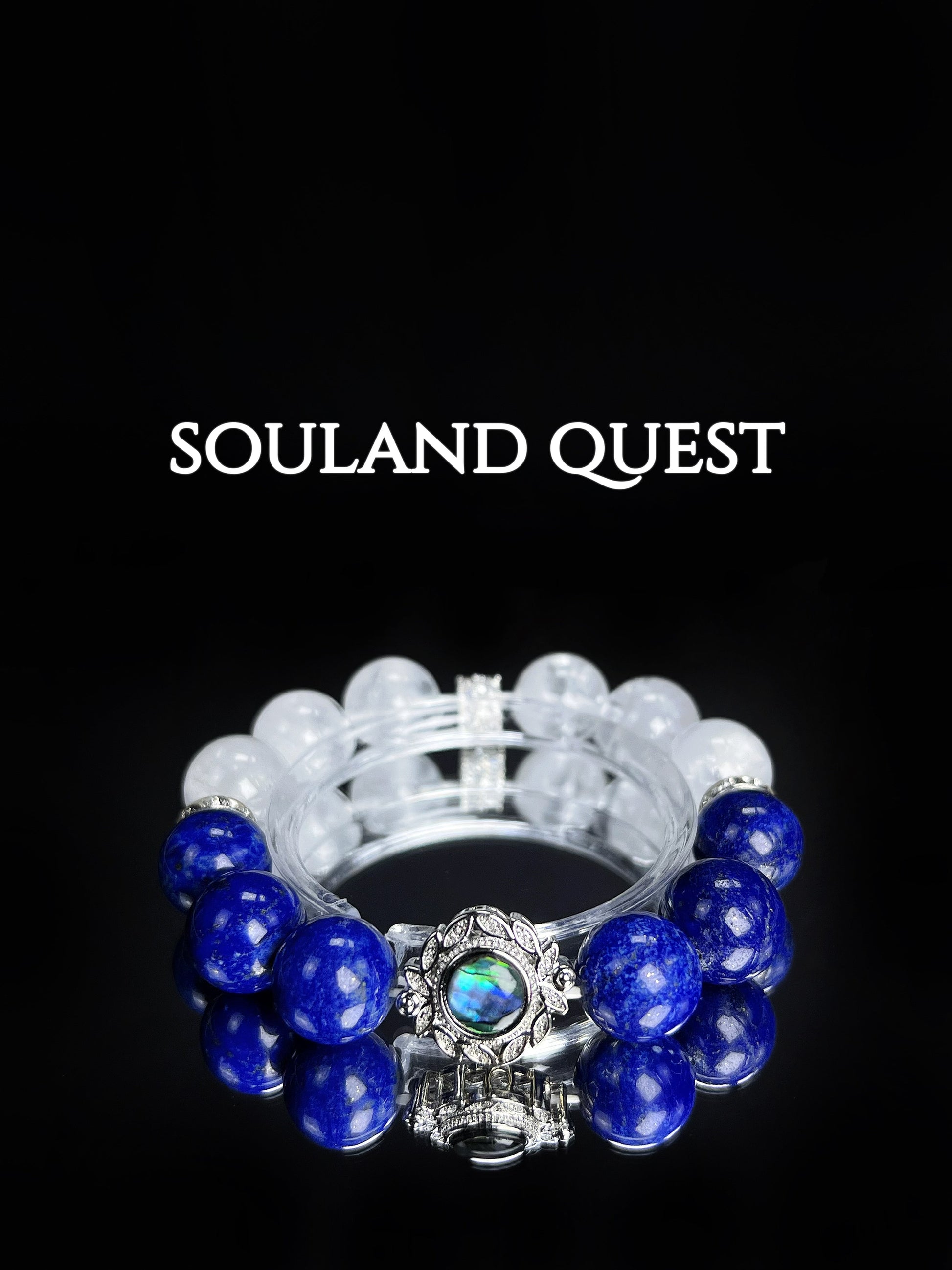 White Phantom & Lapis Lazuli Abalone Harmony Bracelet – Clarity, Wisdom & Ocean Energy - Souland Quest