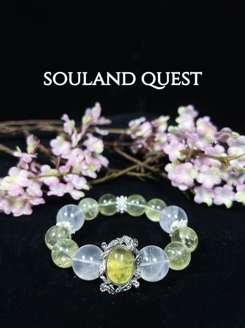 White Phantom Quartz & Lemon Quartz & Yellow Beryl Bracelet - Souland Quest
