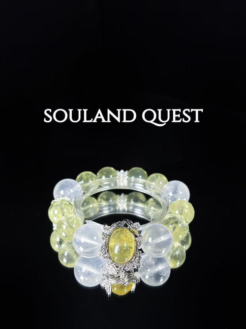 White Phantom Quartz & Lemon Quartz & Yellow Beryl Bracelet - Souland Quest