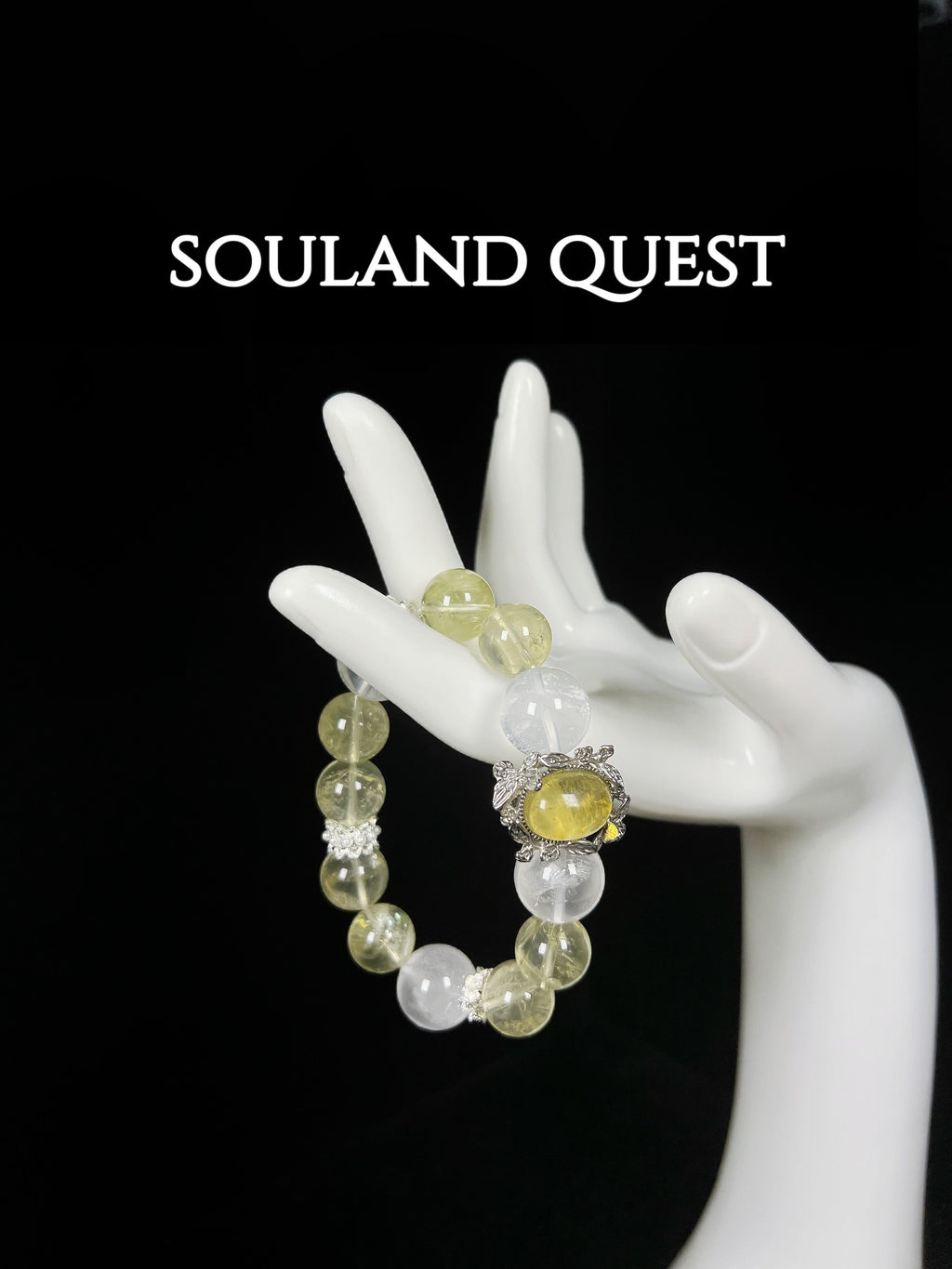 White Phantom Quartz & Lemon Quartz & Yellow Beryl Bracelet - Souland Quest
