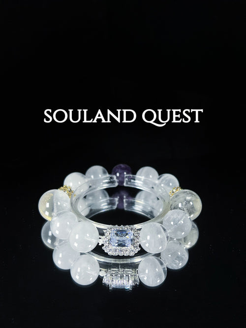 White Phantom Quartz & Purple Phantom Quartz Bracelet - Souland Quest