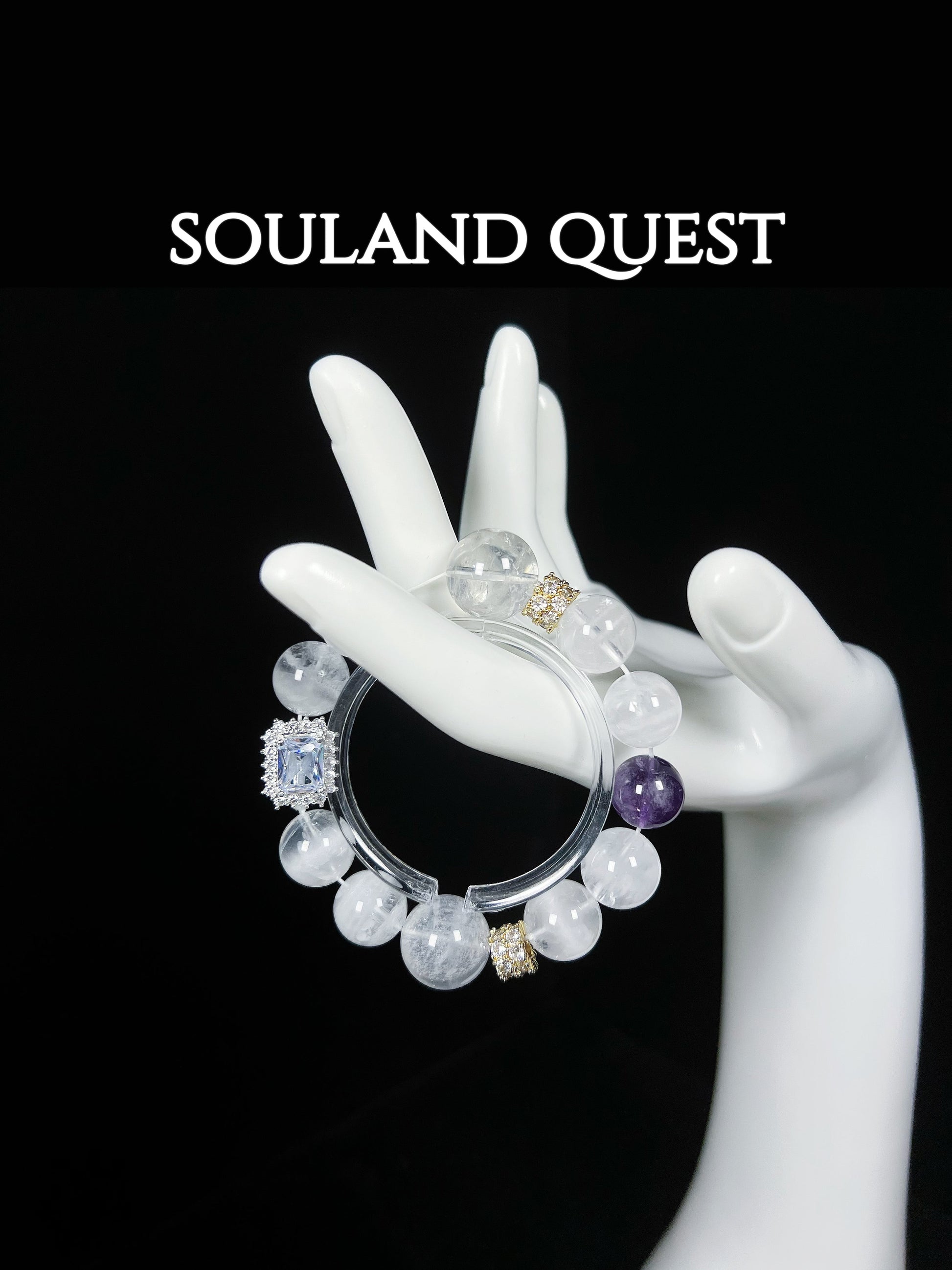 White Phantom Quartz & Purple Phantom Quartz Bracelet - Souland Quest