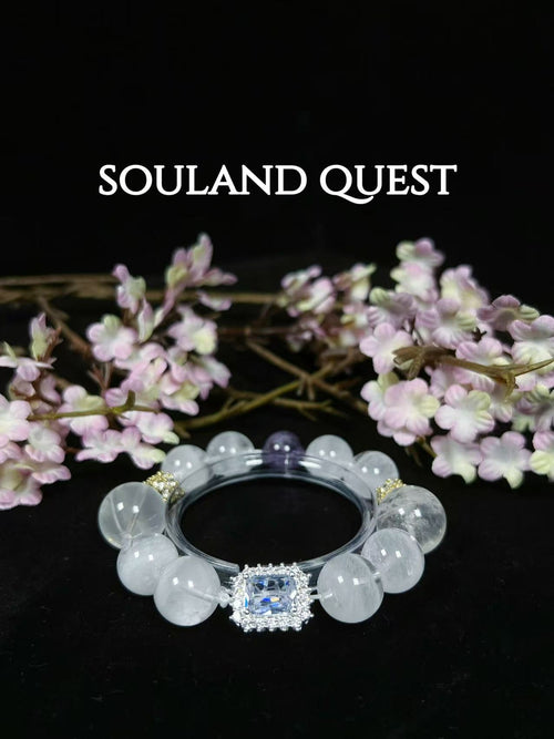 White Phantom Quartz & Purple Phantom Quartz Bracelet - Souland Quest